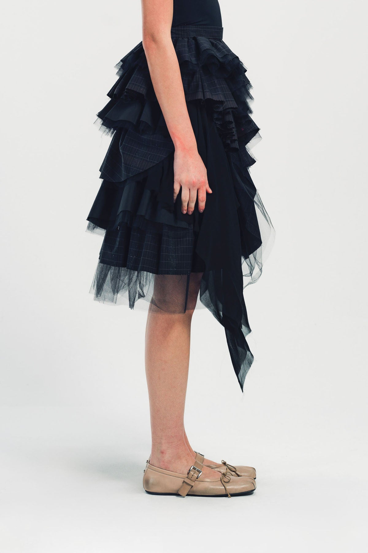 MERUERT TOLEGEN | PLAID LAYERED SKIRT