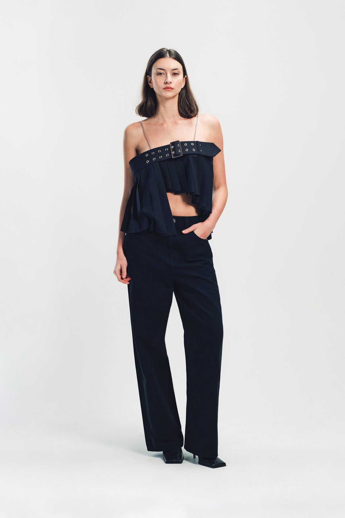NOIR KEI NINOMIYA | PLEATED HARNESS TOP