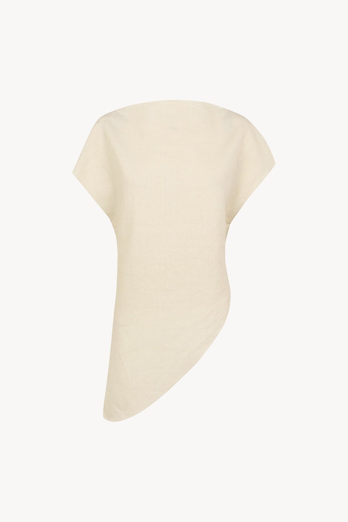 Cortana | Noe, Ivory Asymmetrical Top in Linen and Cotton