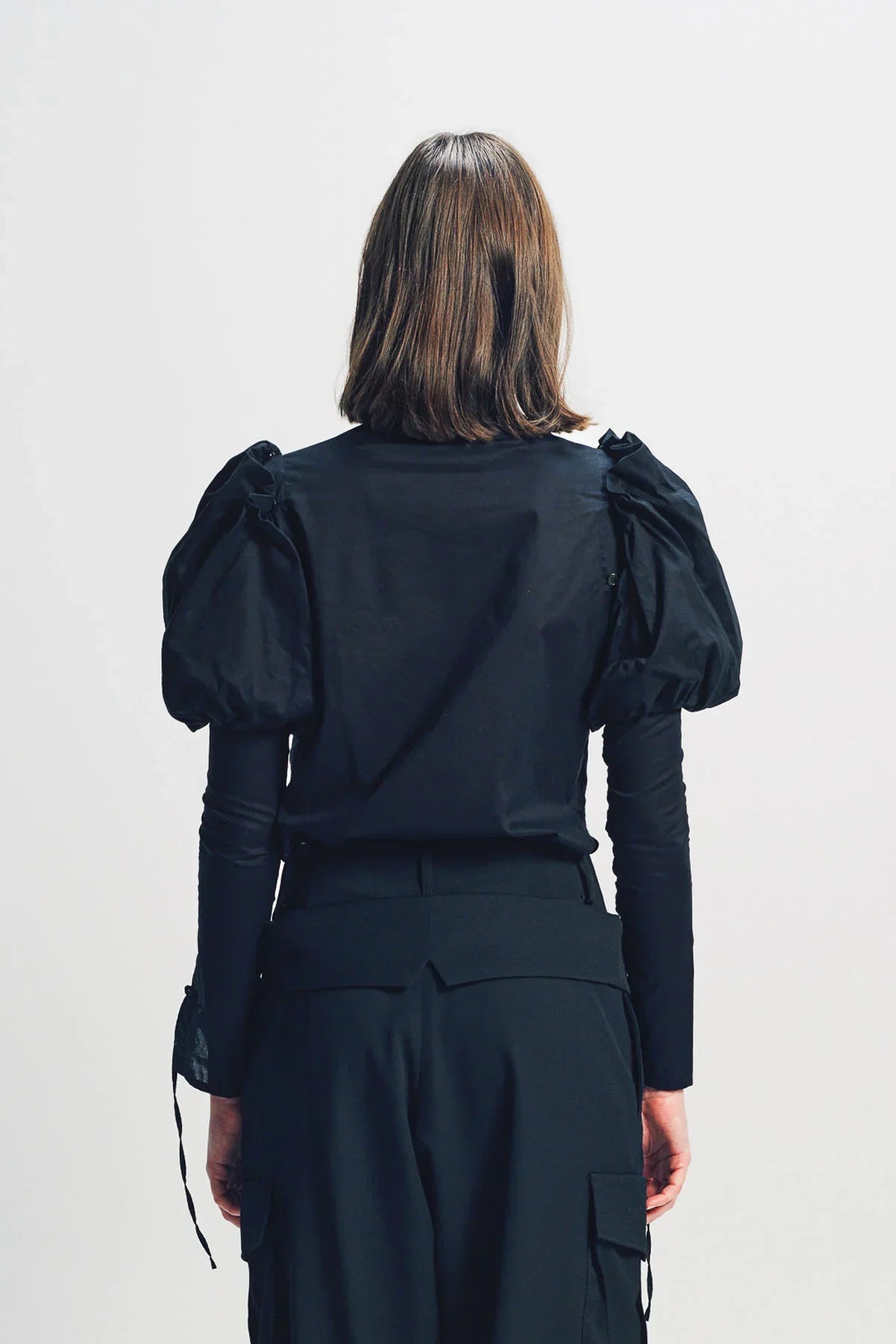 LIMI FEU | LAWN LACE UP SLEEVE BLOUSE