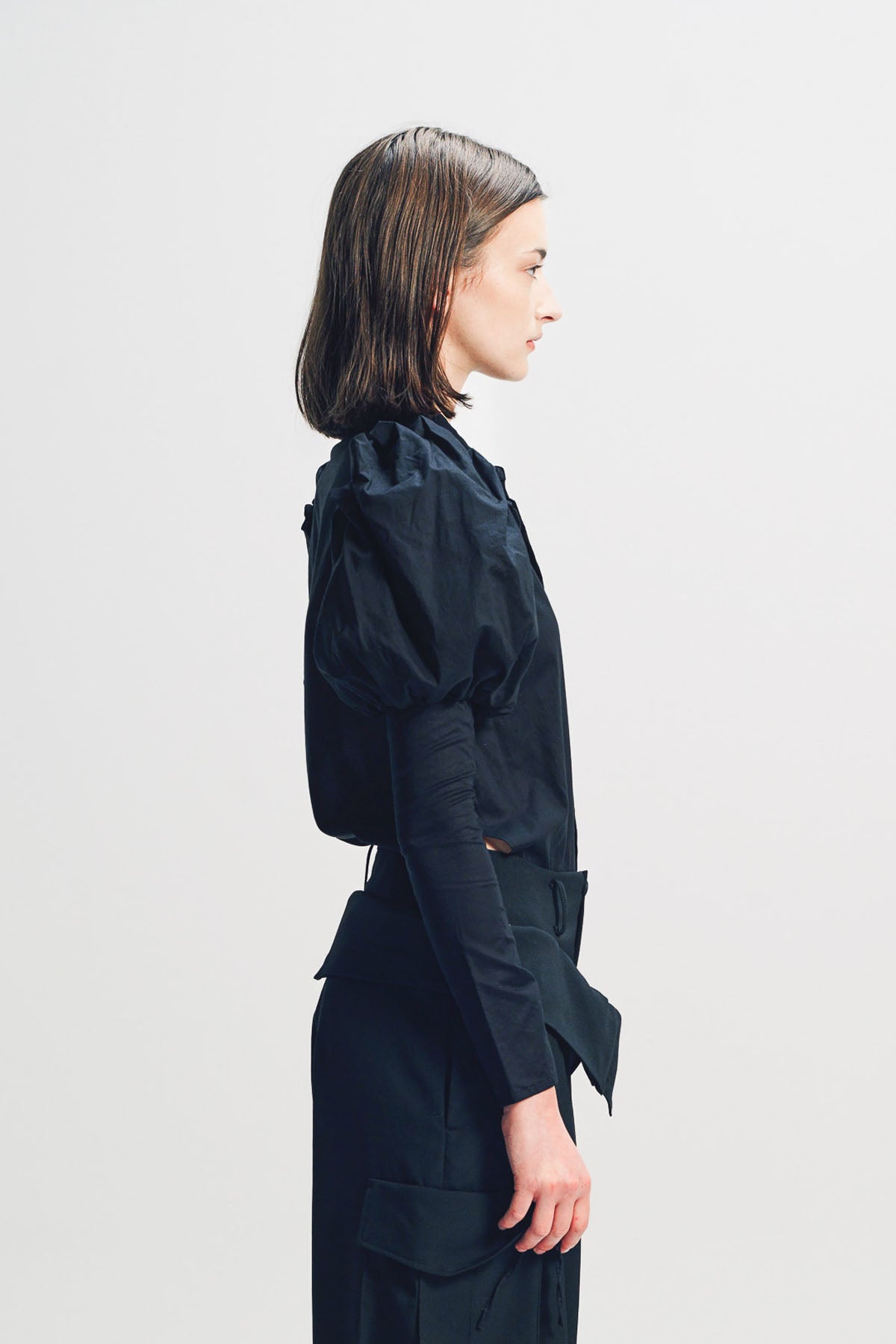 LIMI FEU | LAWN LACE UP SLEEVE BLOUSE