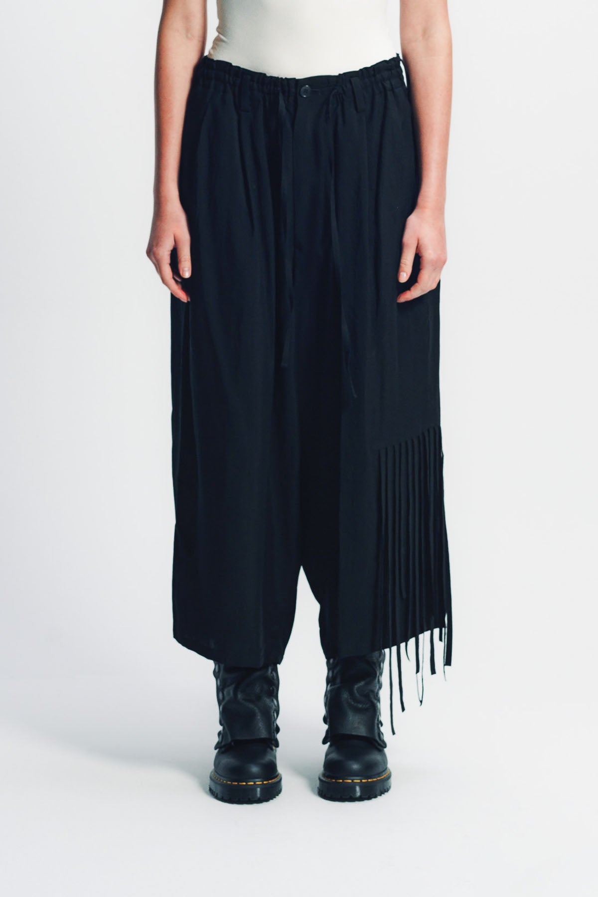 LIMI FEU | HIGH TWISTED GABARDINE FRINGE PANTS