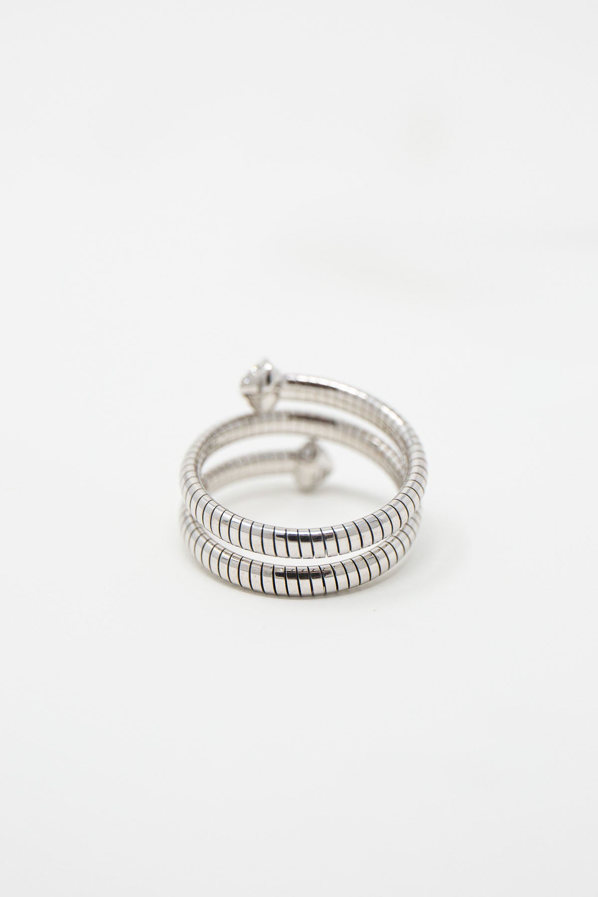MATTIA CIELO | 18K WHITE GOLD & TITANIUM DIAMOND SWIRL RING