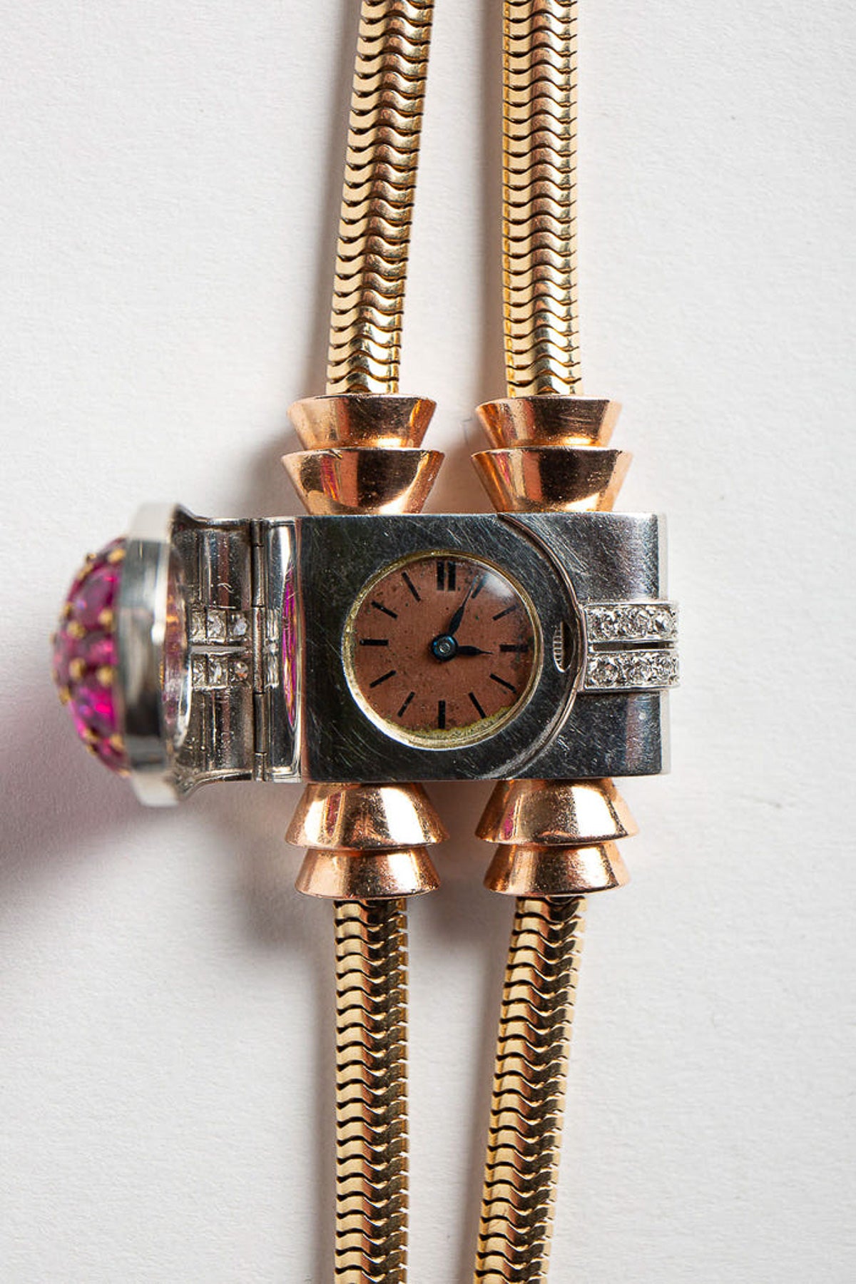 MAXFIELD PRIVATE COLLECTION | 1940'S RUBY & DIAMOND WATCH
