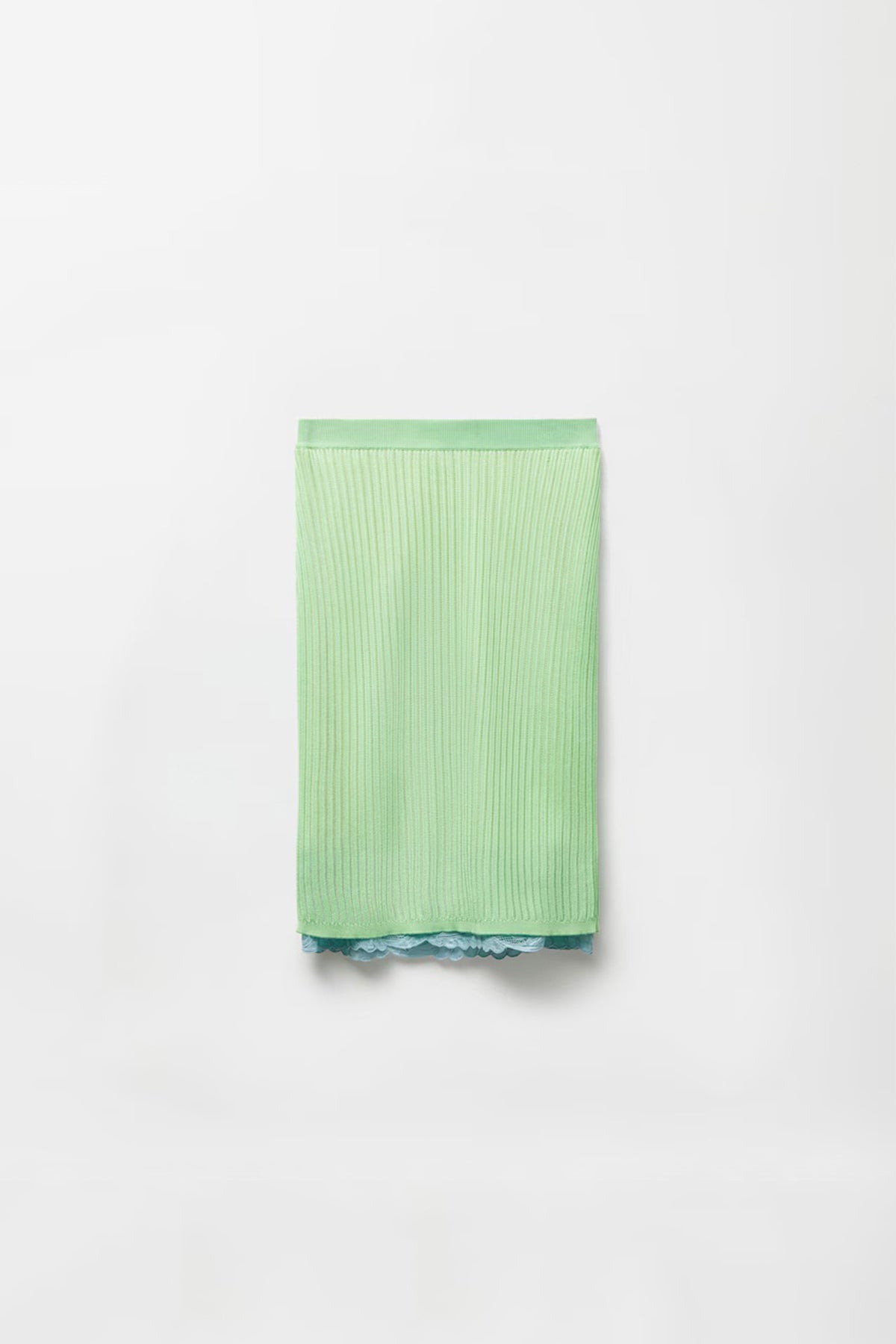 VERSACE | Lace-Trim Viscose-Blend Ribbed Knit Midi Skirt