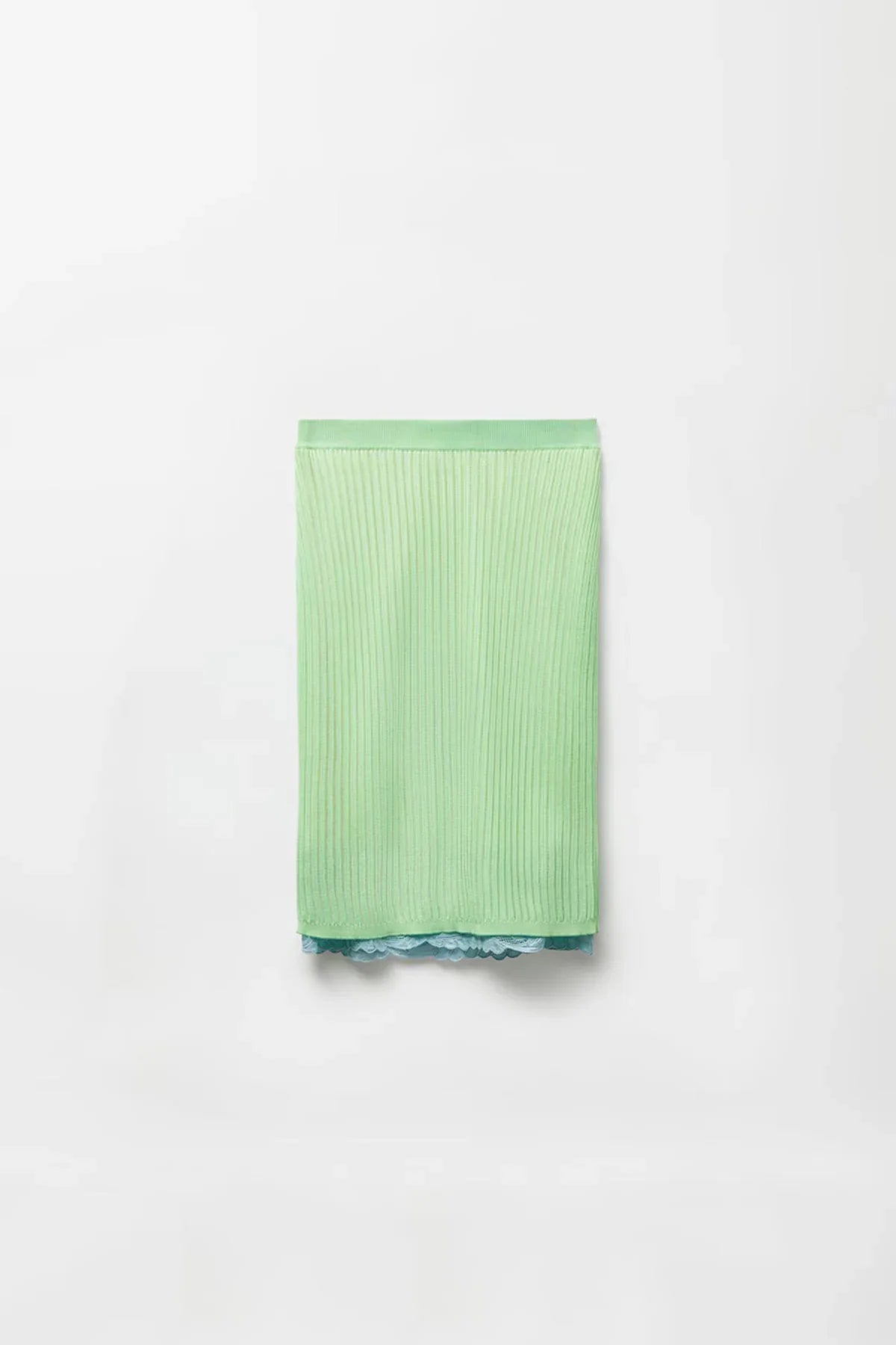 VERSACE | Lace-Trim Viscose-Blend Ribbed Knit Midi Skirt