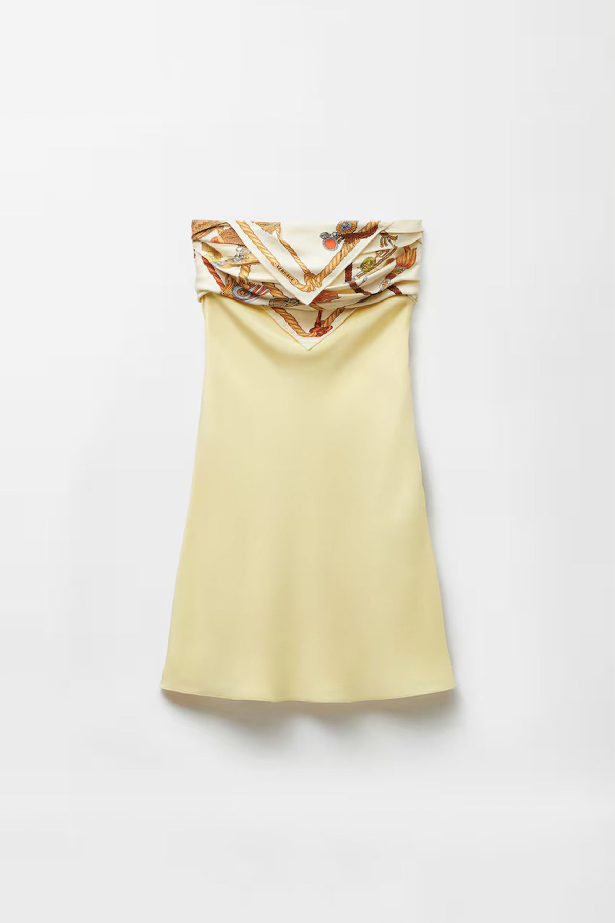 VERSACE | Silk Crepe Marocain Strapless Mini Dress