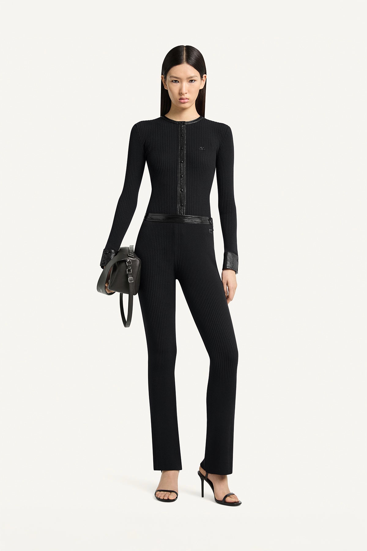 COURRÈGES | Vinyl Rib Flare Pant