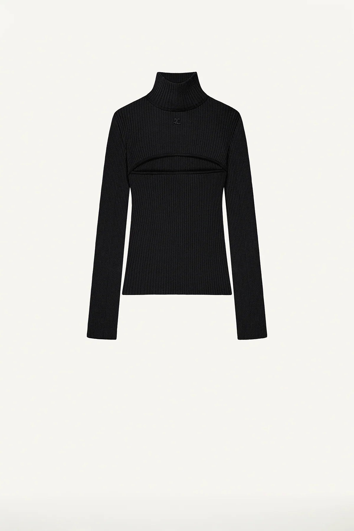 COURRÈGES | Rib Slash Mock Sweater