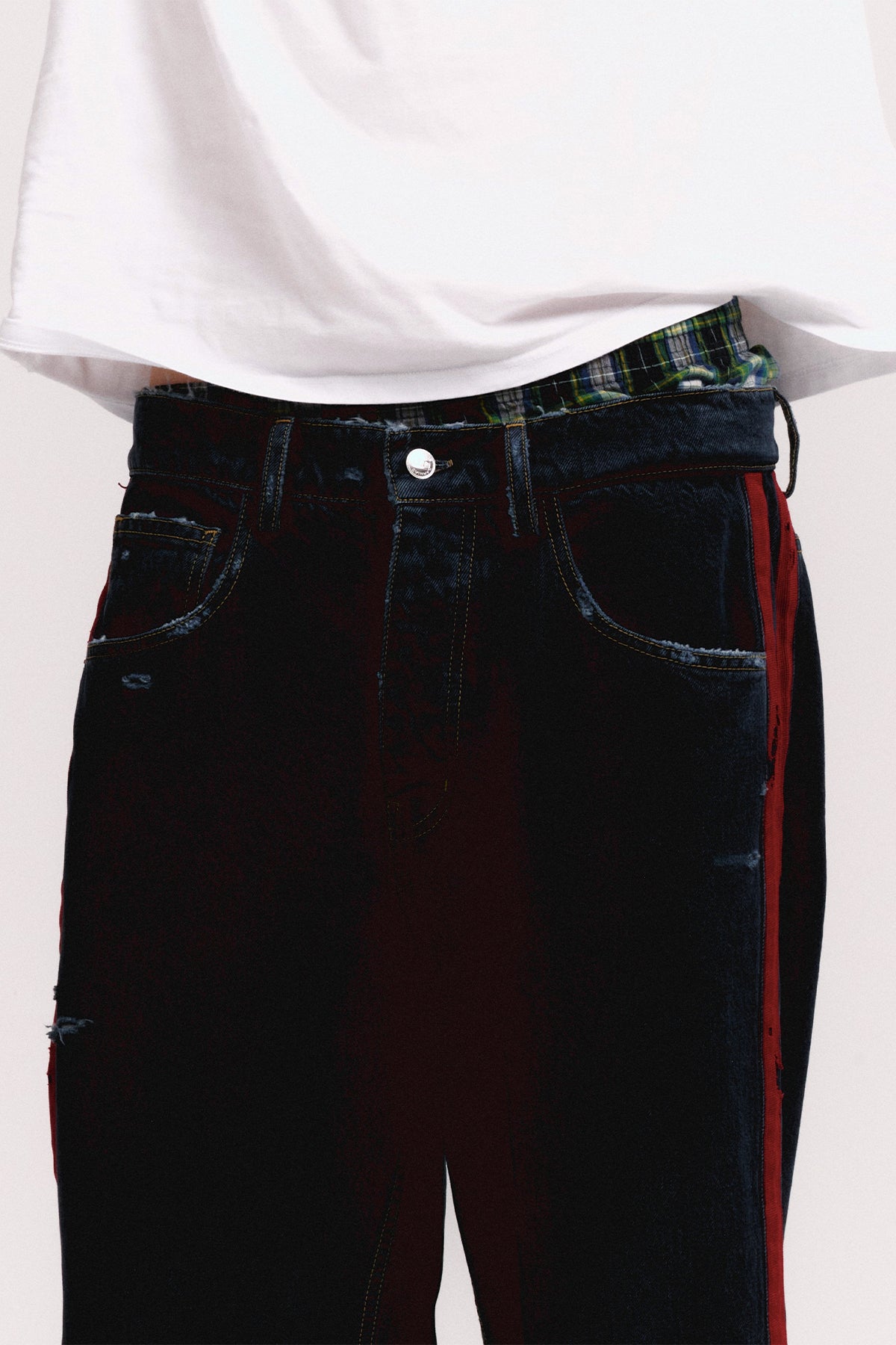 NAHMIAS | Destroyed Denim Track Pant