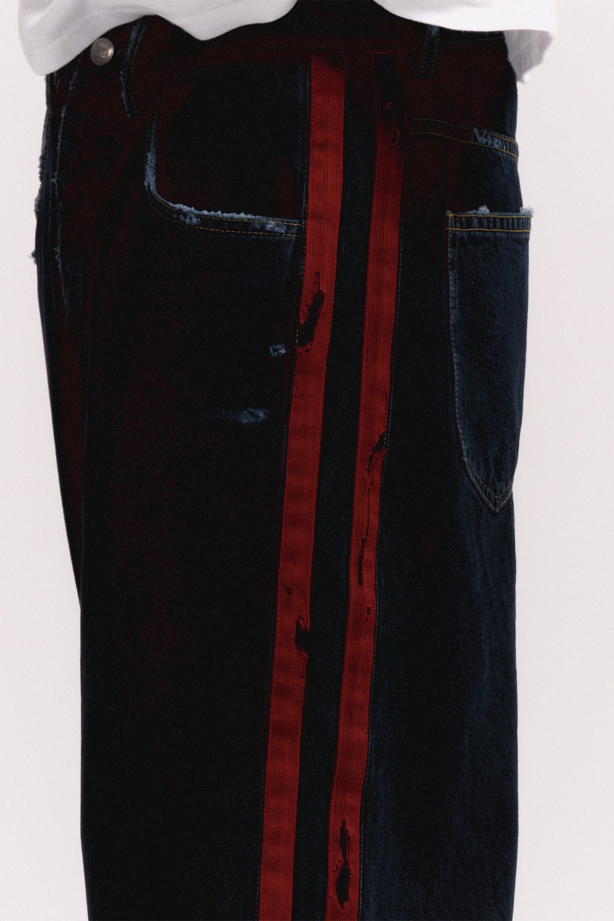 NAHMIAS | Destroyed Denim Track Pant