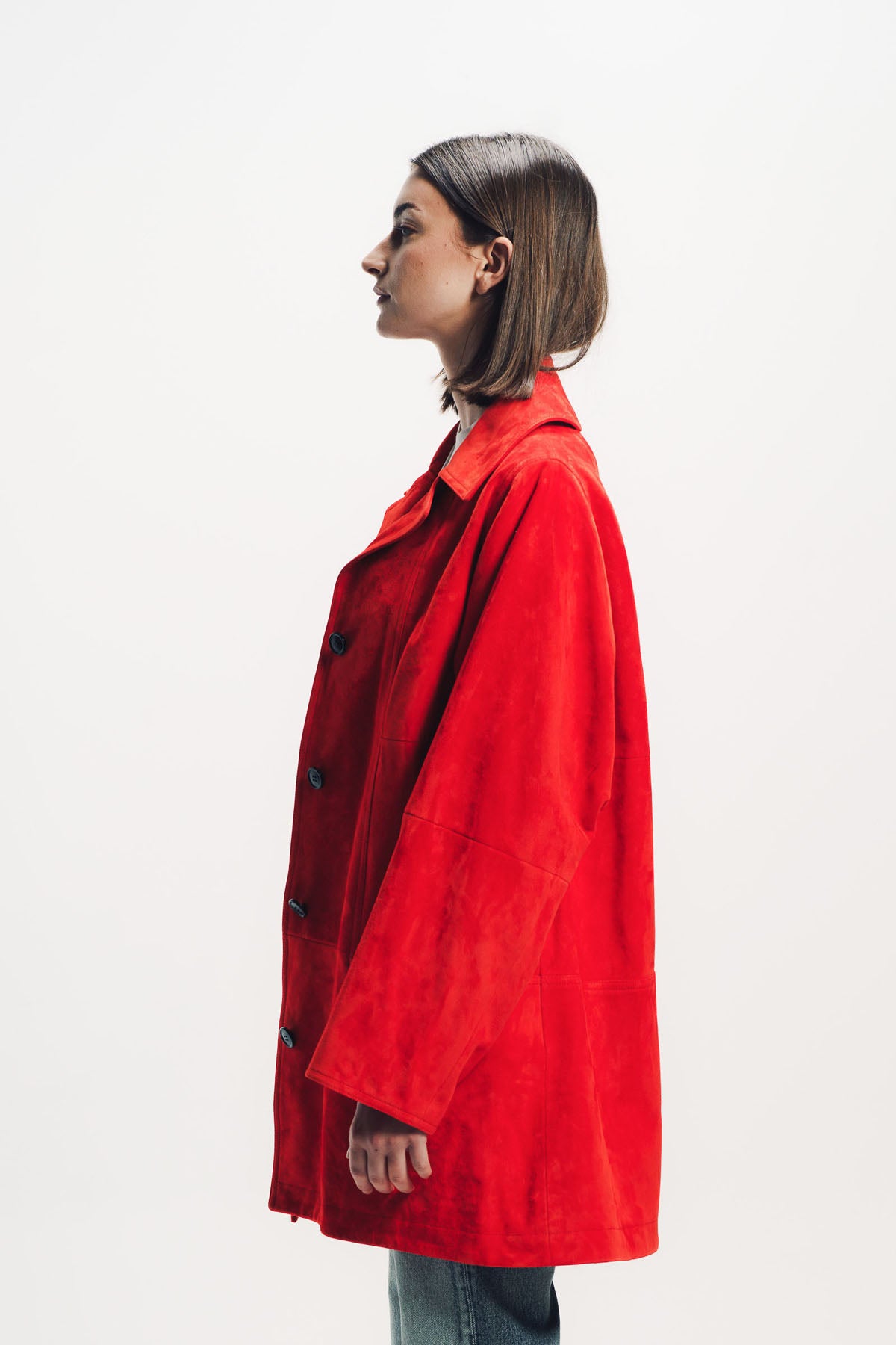 Alaïa | A-Line Velvet Goatskin Coat