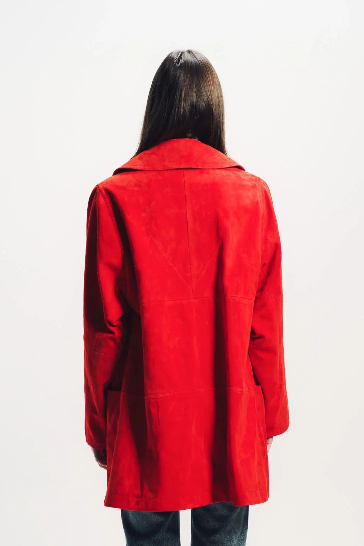 Alaïa | A-Line Velvet Goatskin Coat