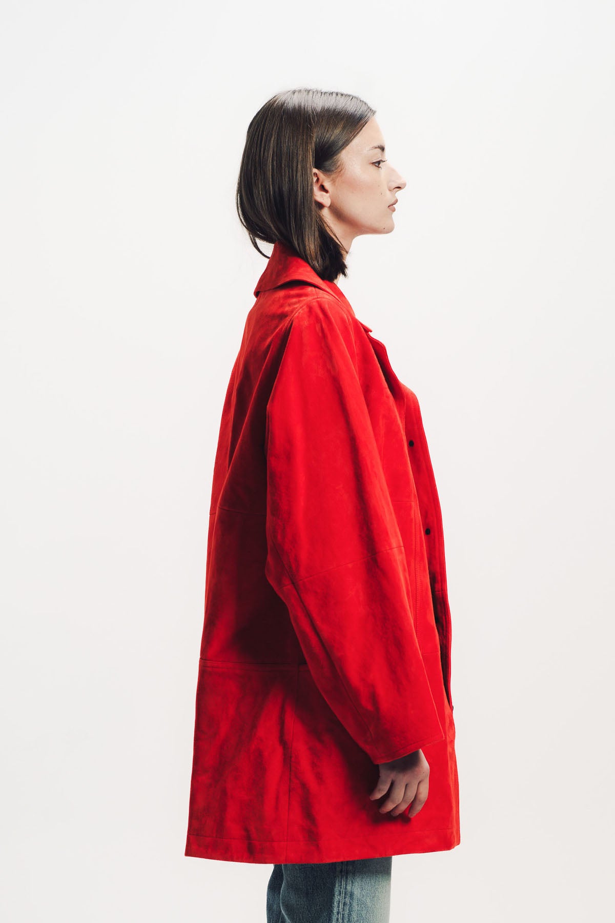 Alaïa | A-Line Velvet Goatskin Coat