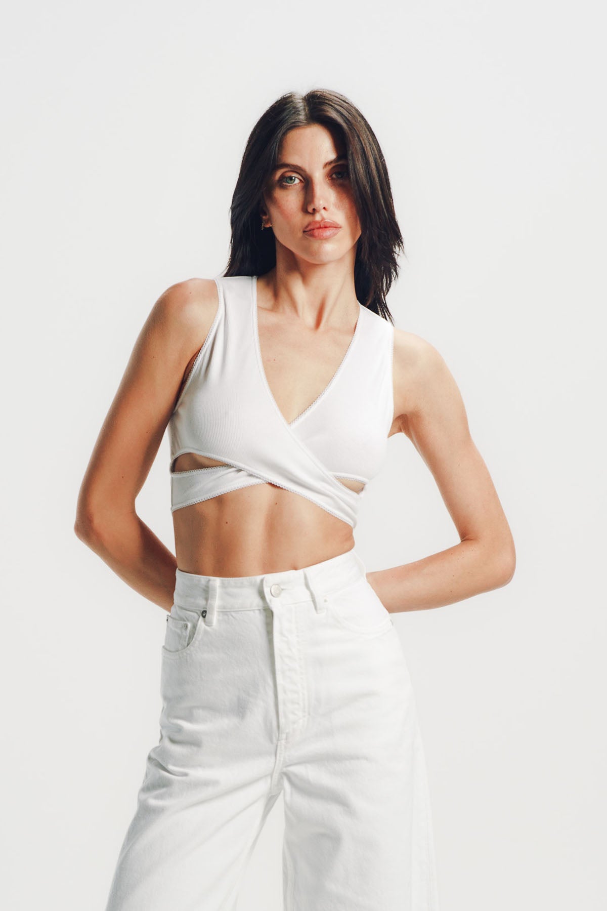 Alaïa | Ribbed Jersey Wrapped Top