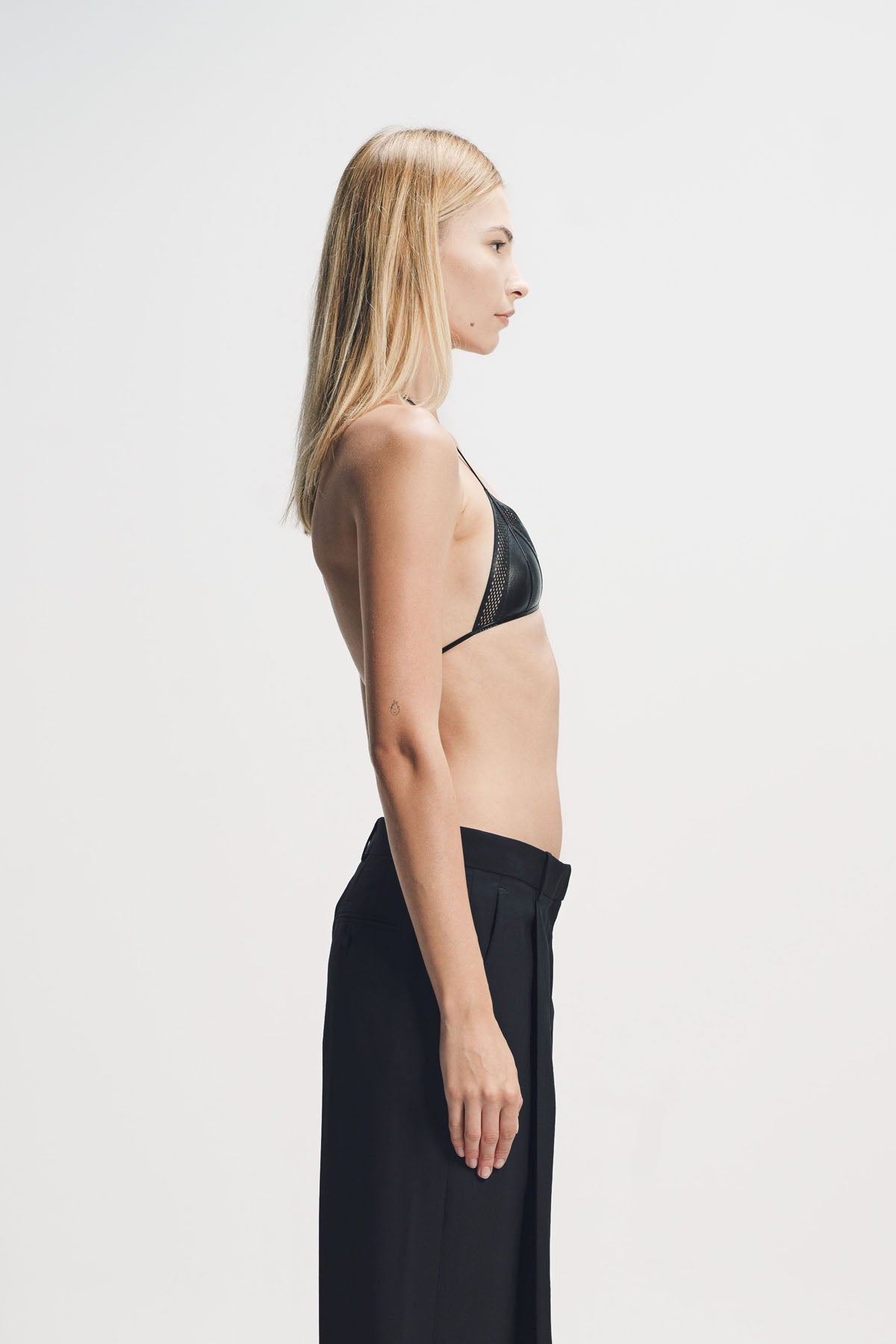 Tom Ford | Leather and Fine Mesh Triangle Bra
