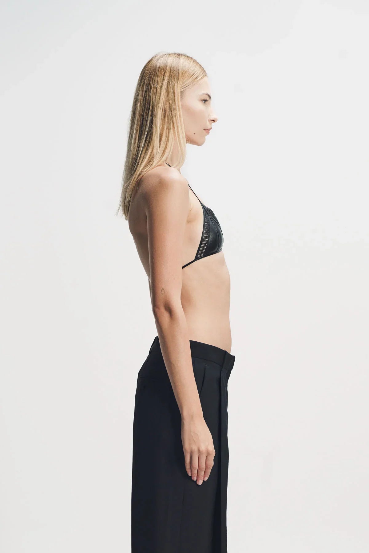 Tom Ford | Leather and Fine Mesh Triangle Bra