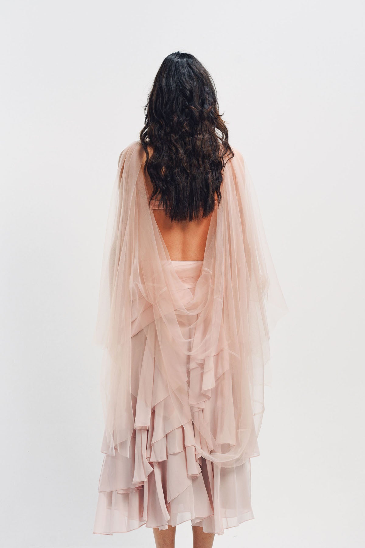 CAROLINE HU | RUFFLE TULLE TOP