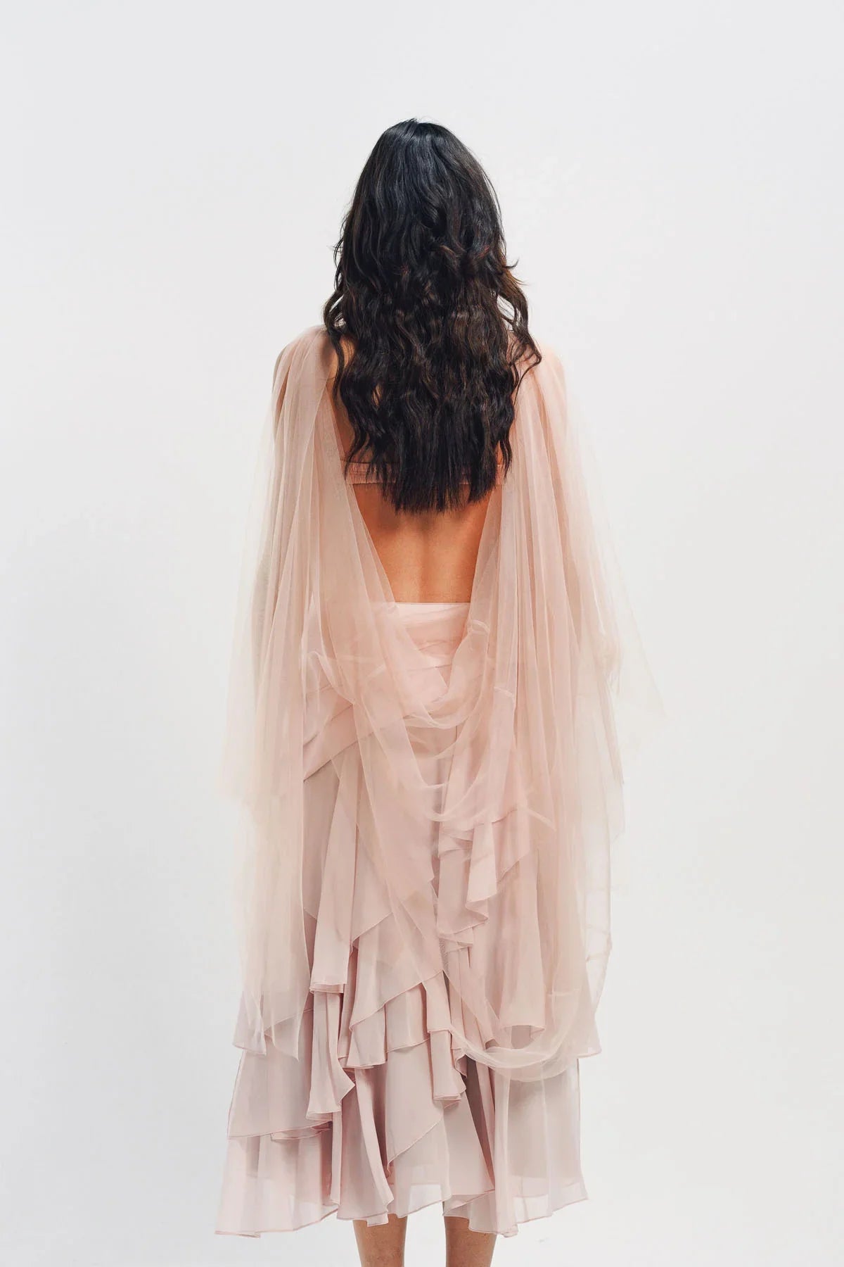 CAROLINE HU | RUFFLE TULLE TOP