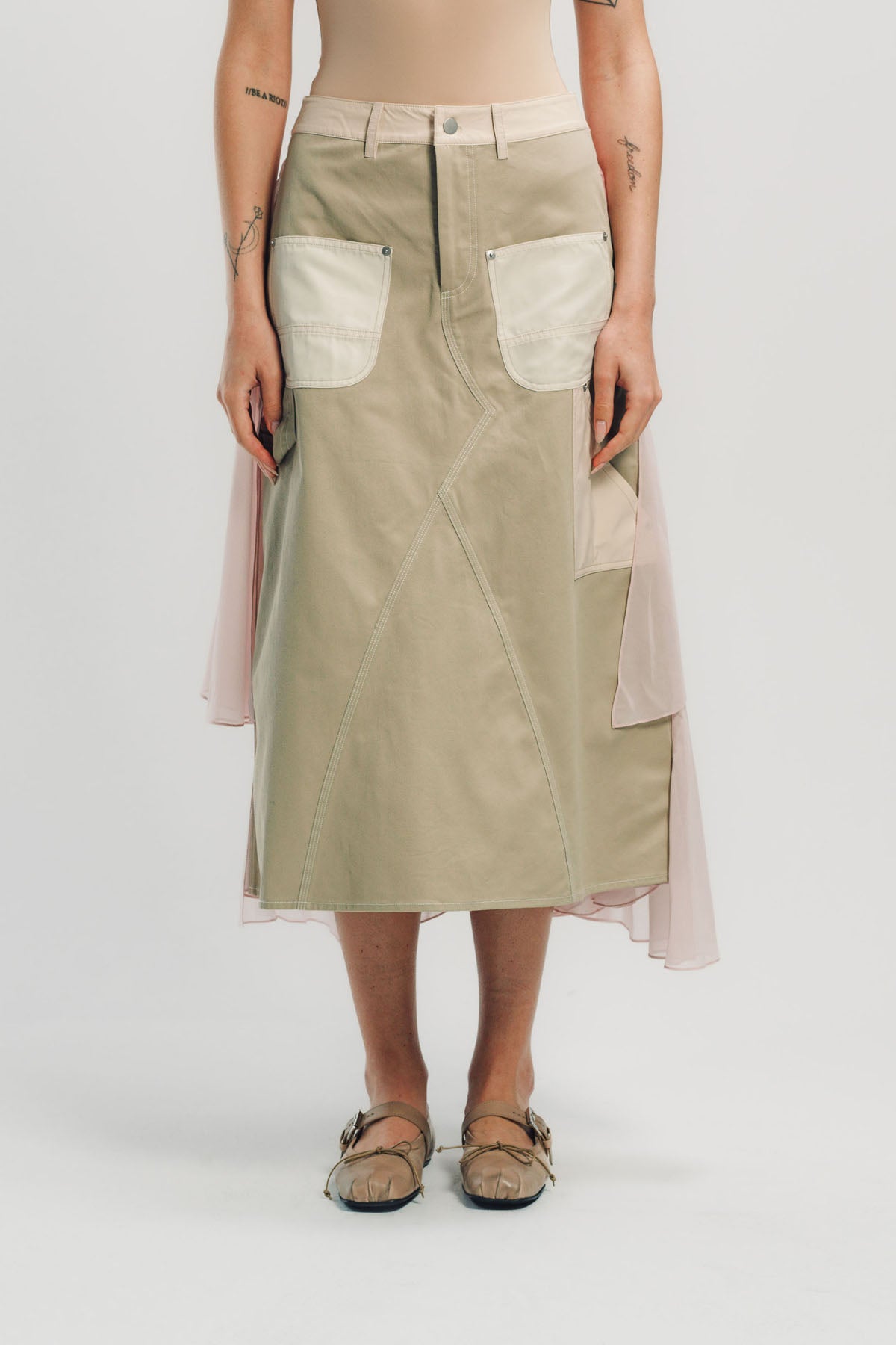 CAROLINE HU | COLLAGE RUFFLE SKIRT