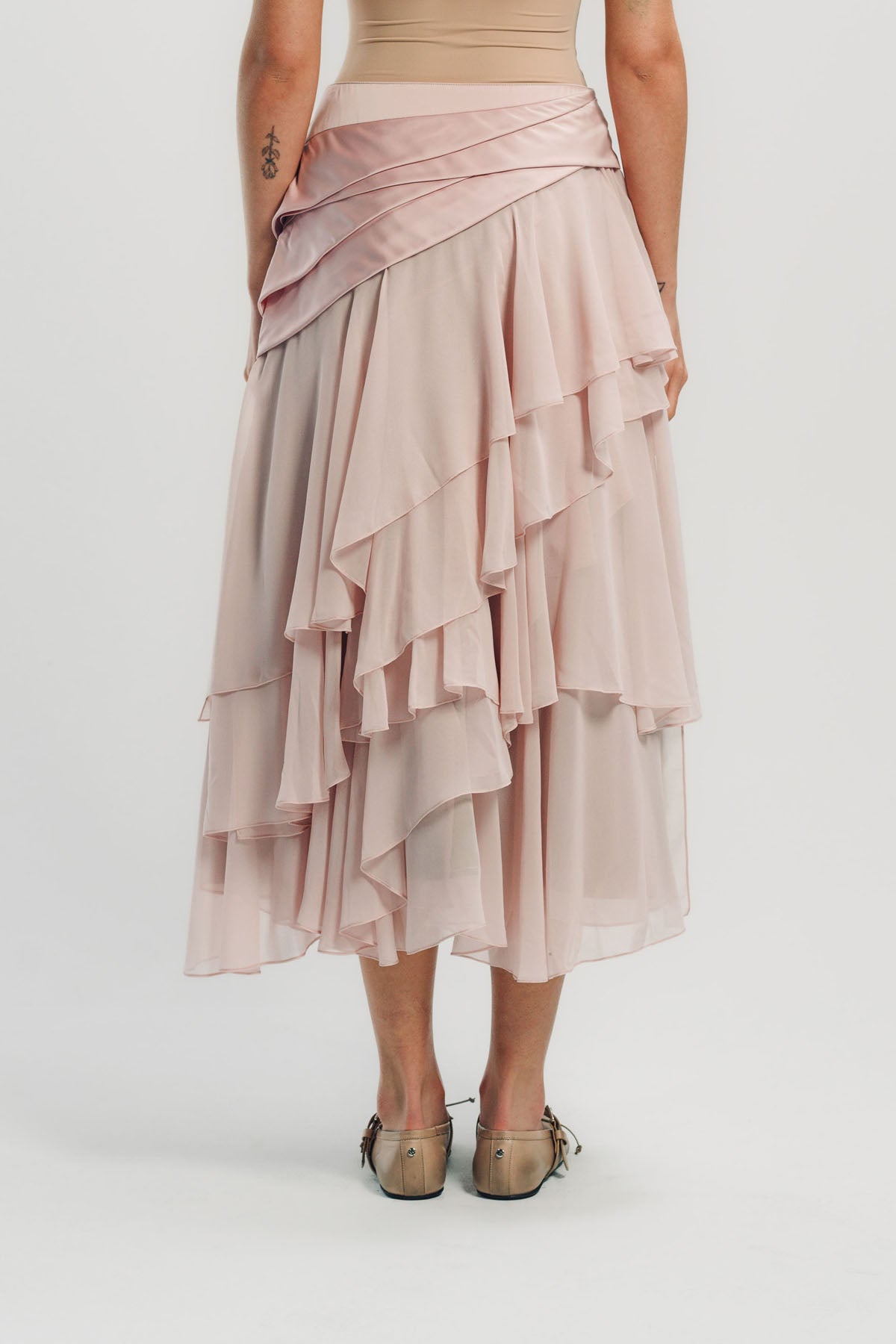 CAROLINE HU | COLLAGE RUFFLE SKIRT