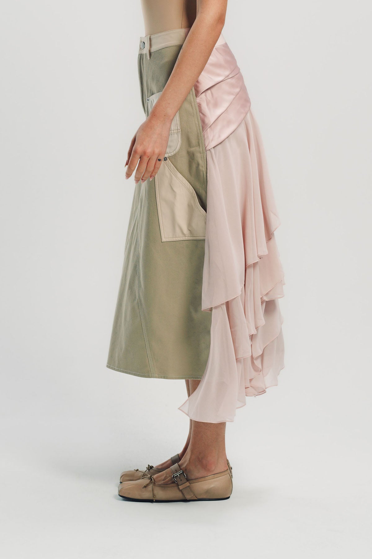 CAROLINE HU | COLLAGE RUFFLE SKIRT