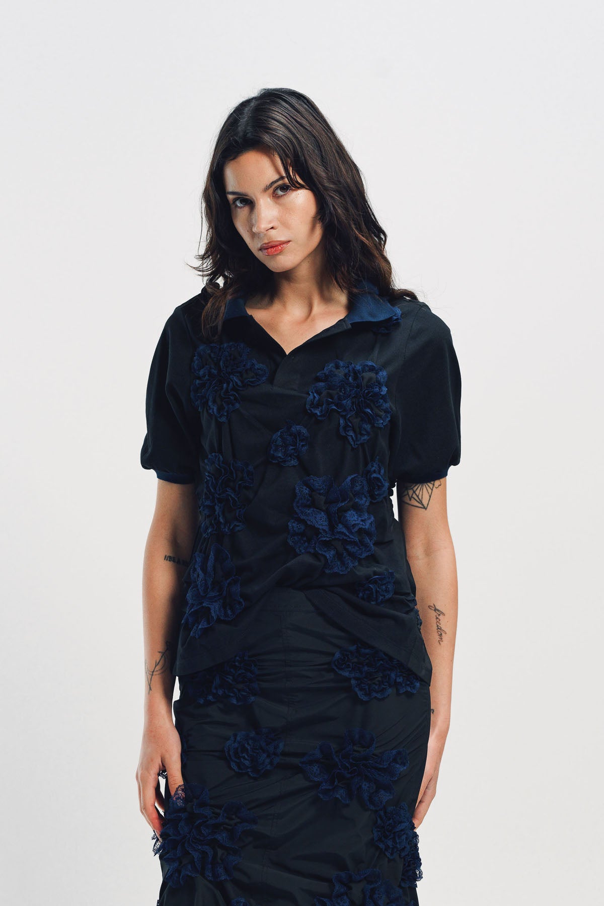 CAROLINE HU | ELASTIC RUCHING SKIRT