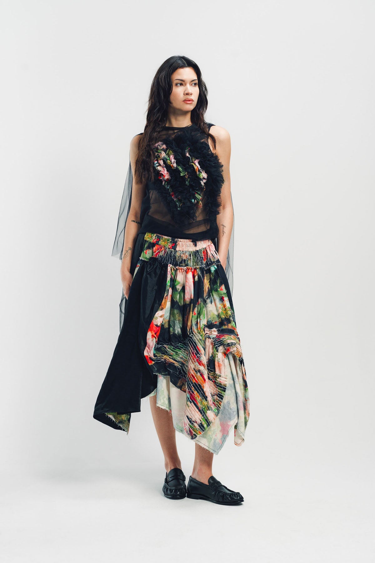 CAROLINE HU | PRINT SLASH SKIRT