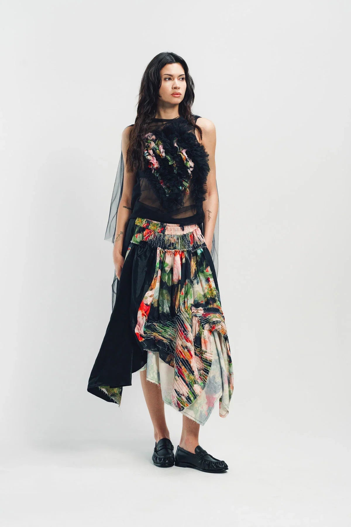 CAROLINE HU | PRINT SLASH SKIRT