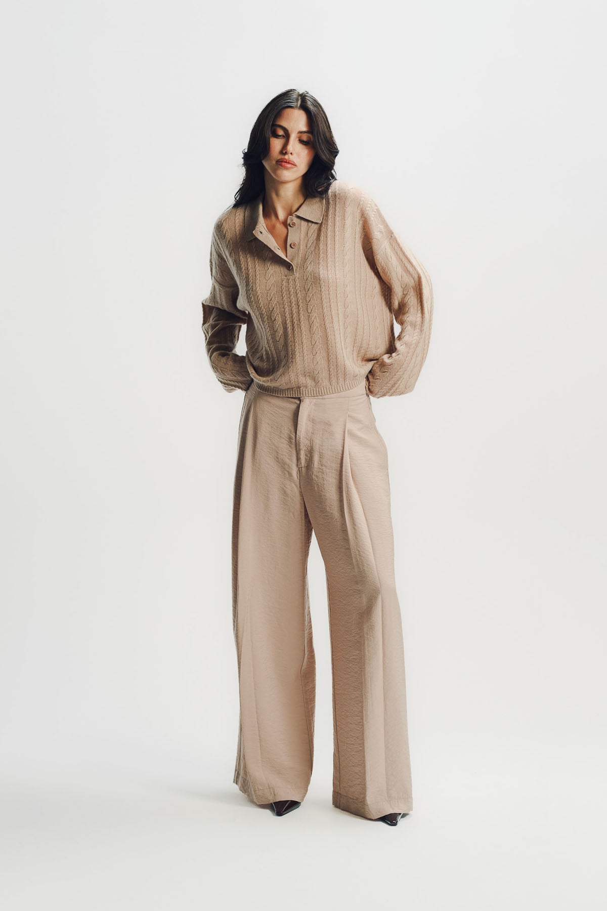 Sablyn | Elsie Relaxed Ls Cashmere Polo Sweater