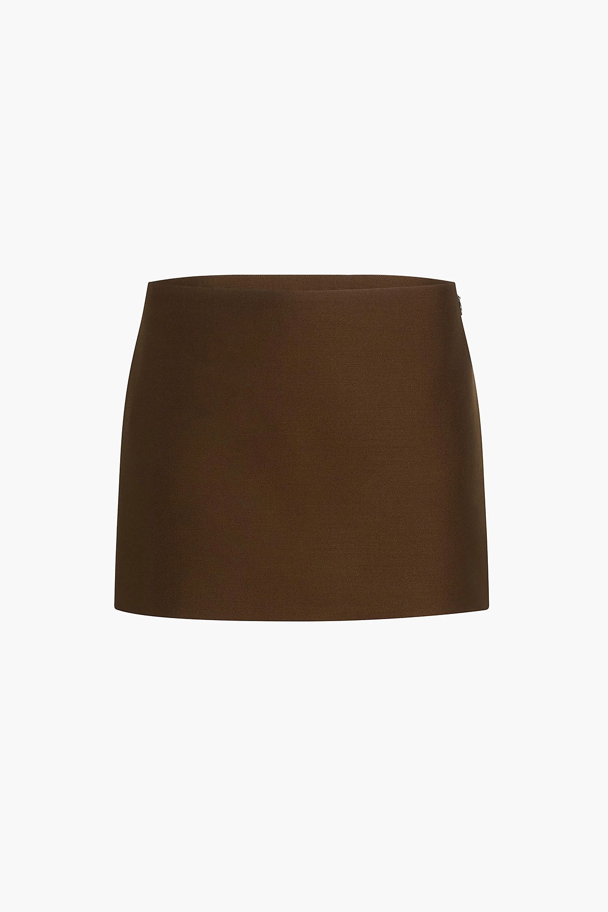 Khaite | Jett Skirt in Dark Olive Wool Silk