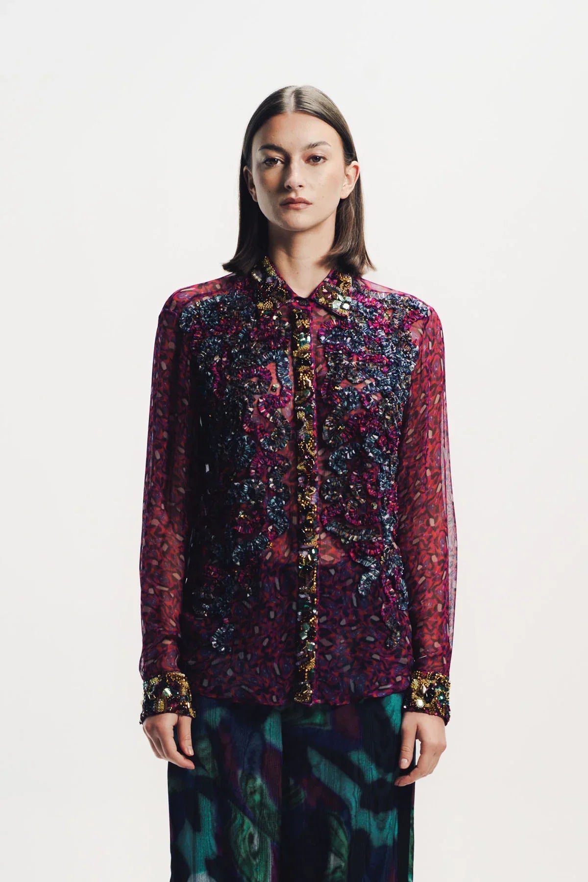 Dries Van Noten | Embroidered Long Sleeve Shirt