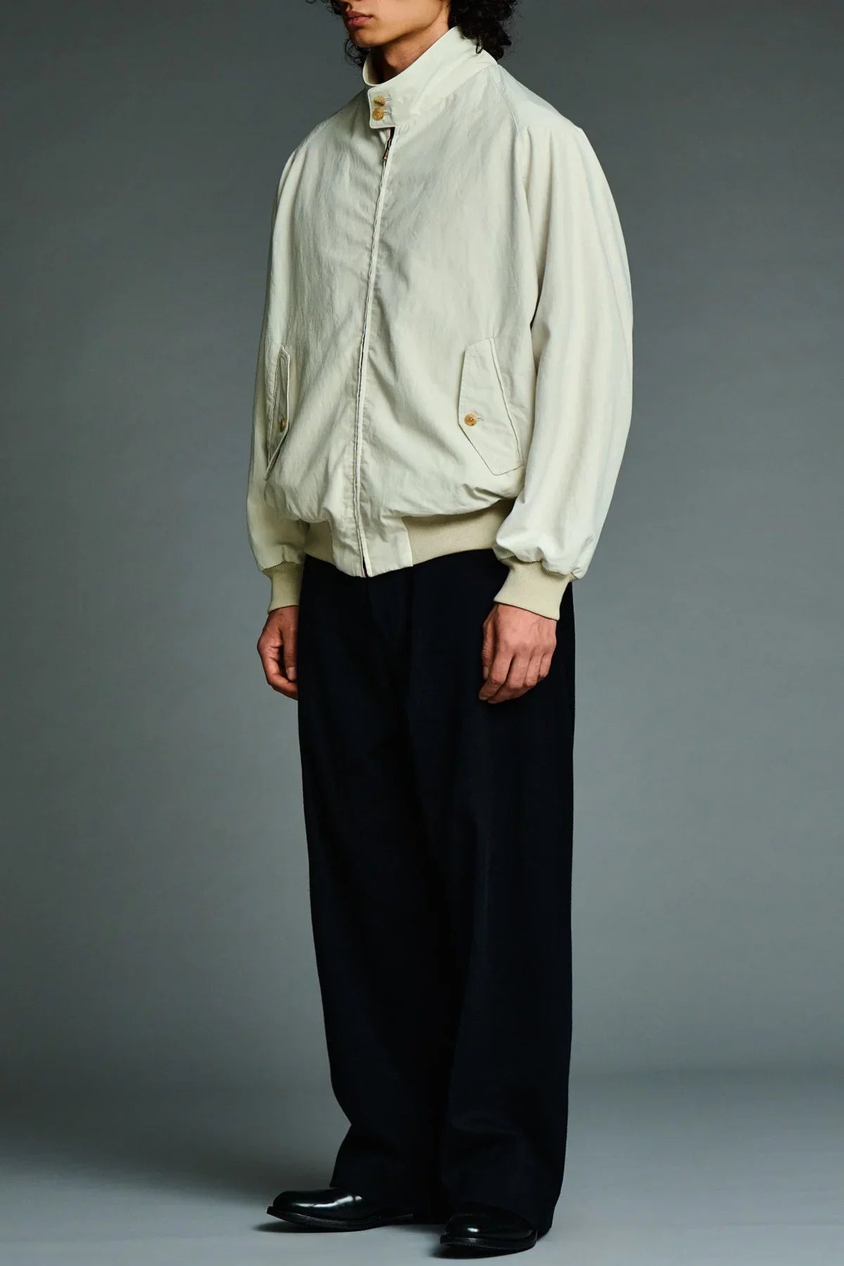 A.presse | Cotton Silk Back Gabardine Harrington Jacket