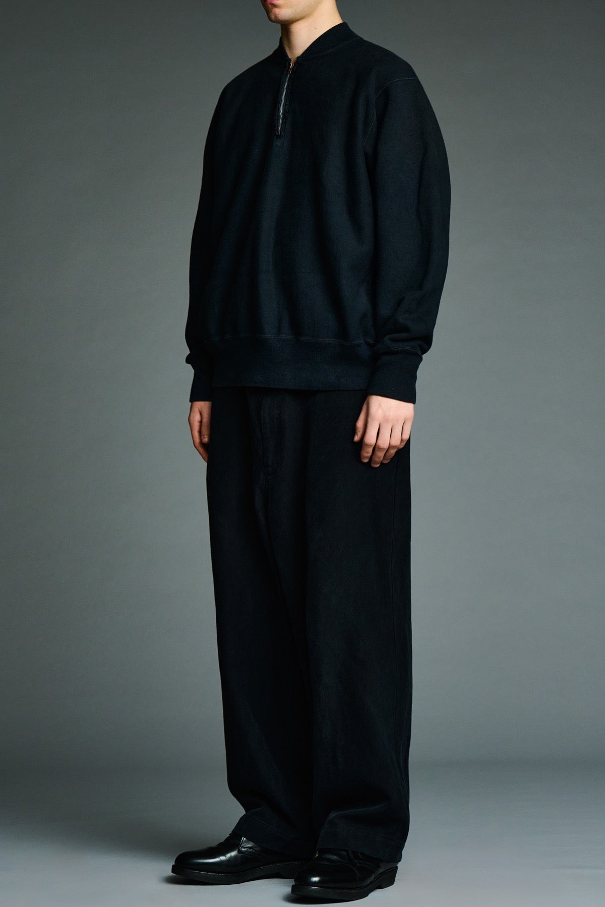 A.presse | Vintage Half ZIP Rib Collar Sweatshirt