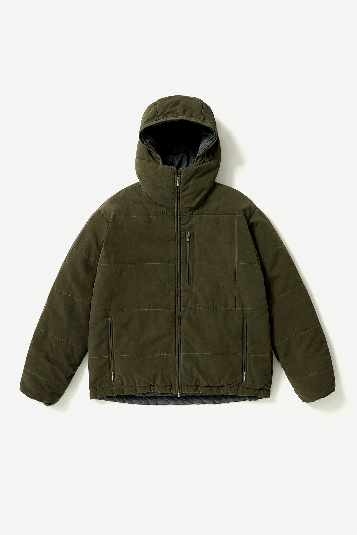A.presse | Washed Cotton Silk Linen Padded Jacket
