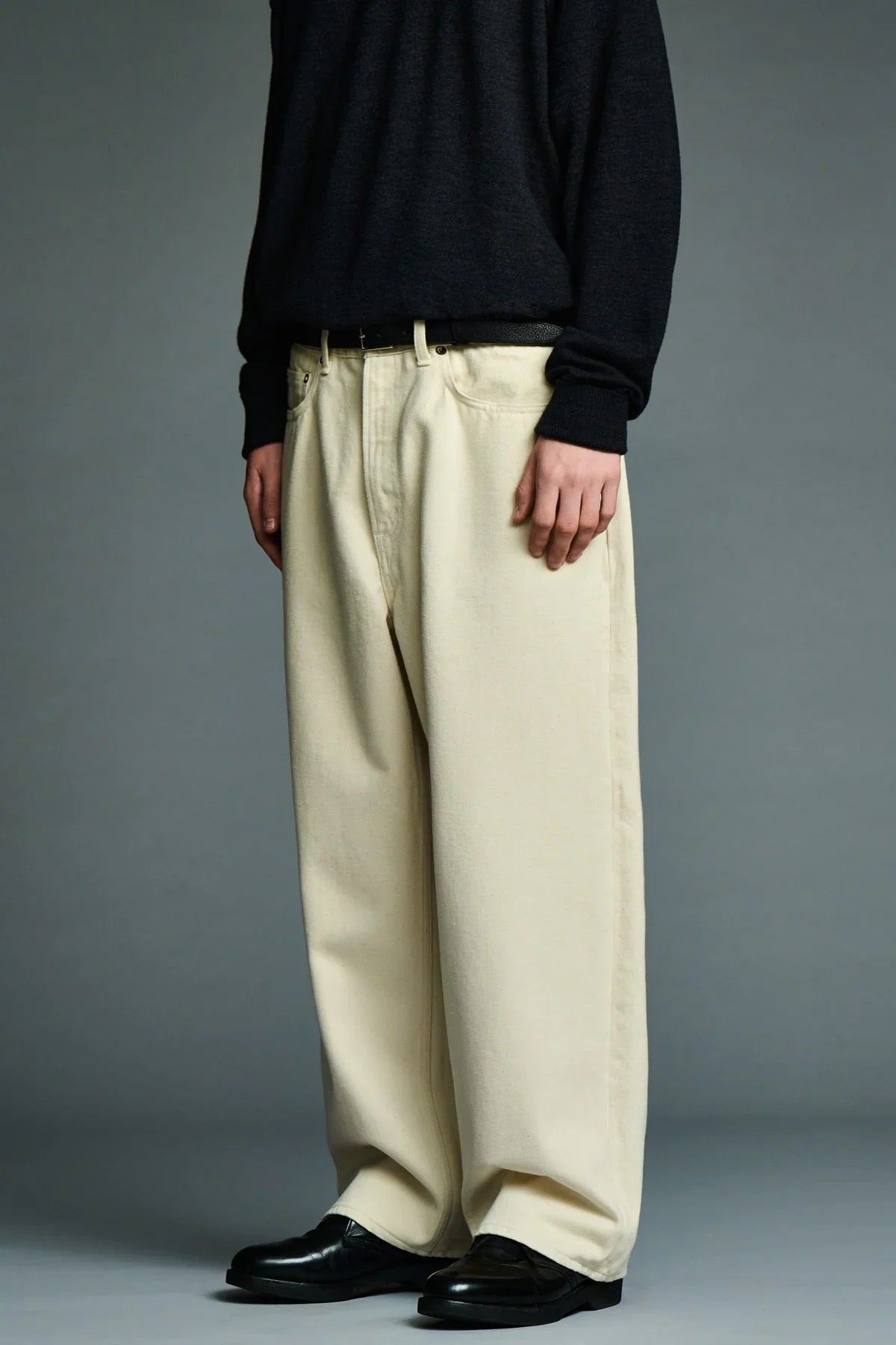 A.presse | Cotton Silk Washed Wide Denim Pant