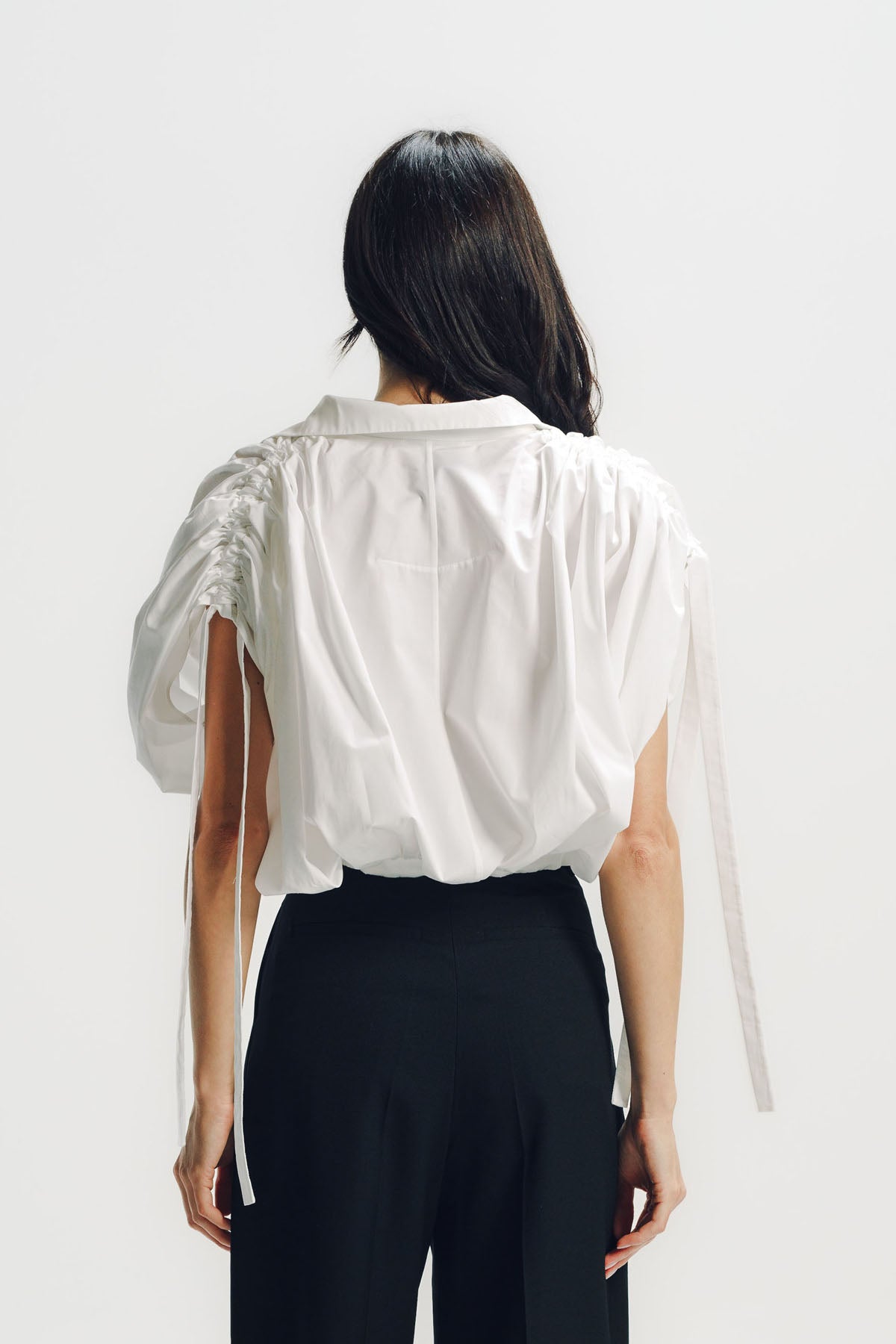 Givenchy | Cropped Shirt in Poplin With Ruched Details