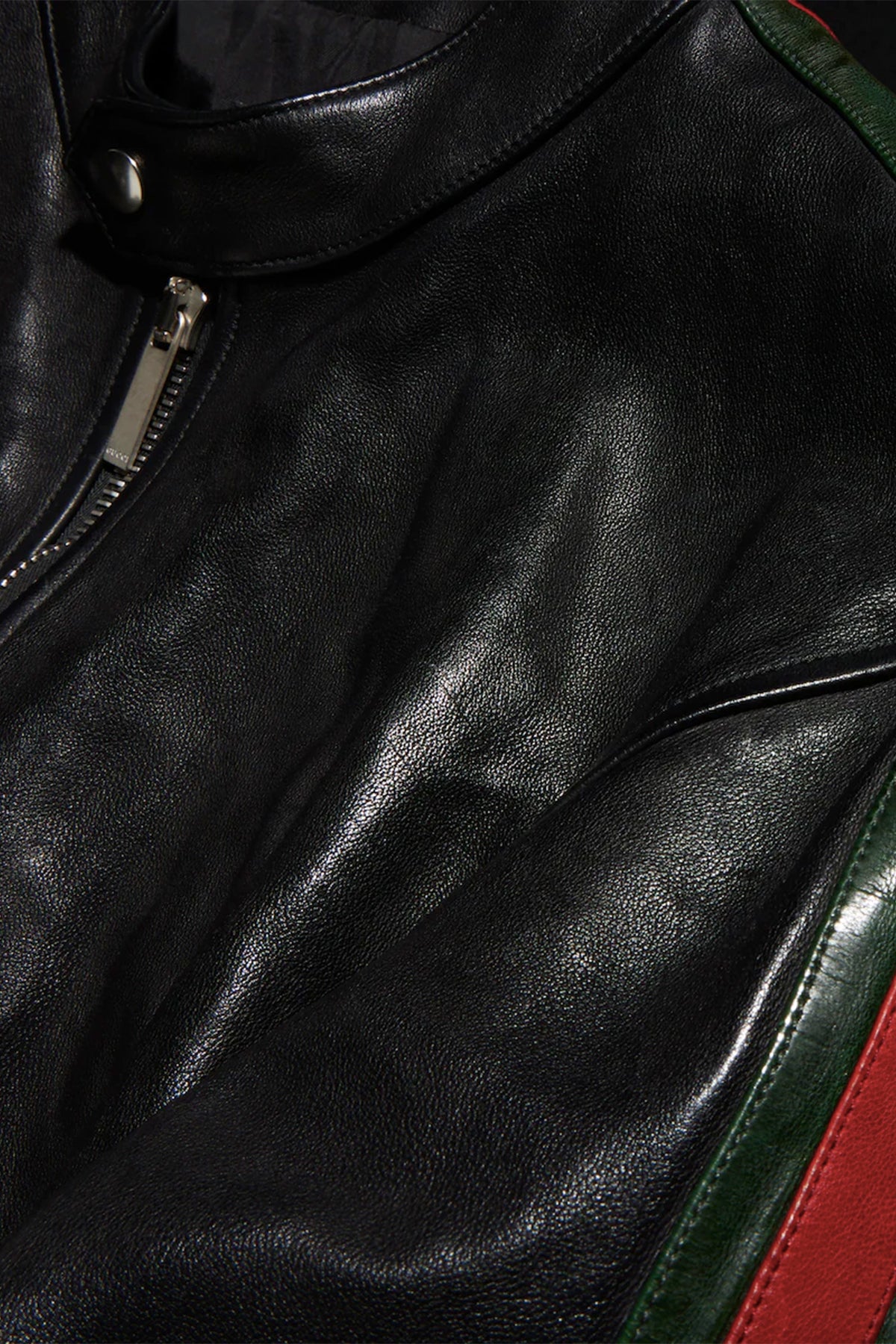 GUCCI | Buffalo leather biker jacket with Web