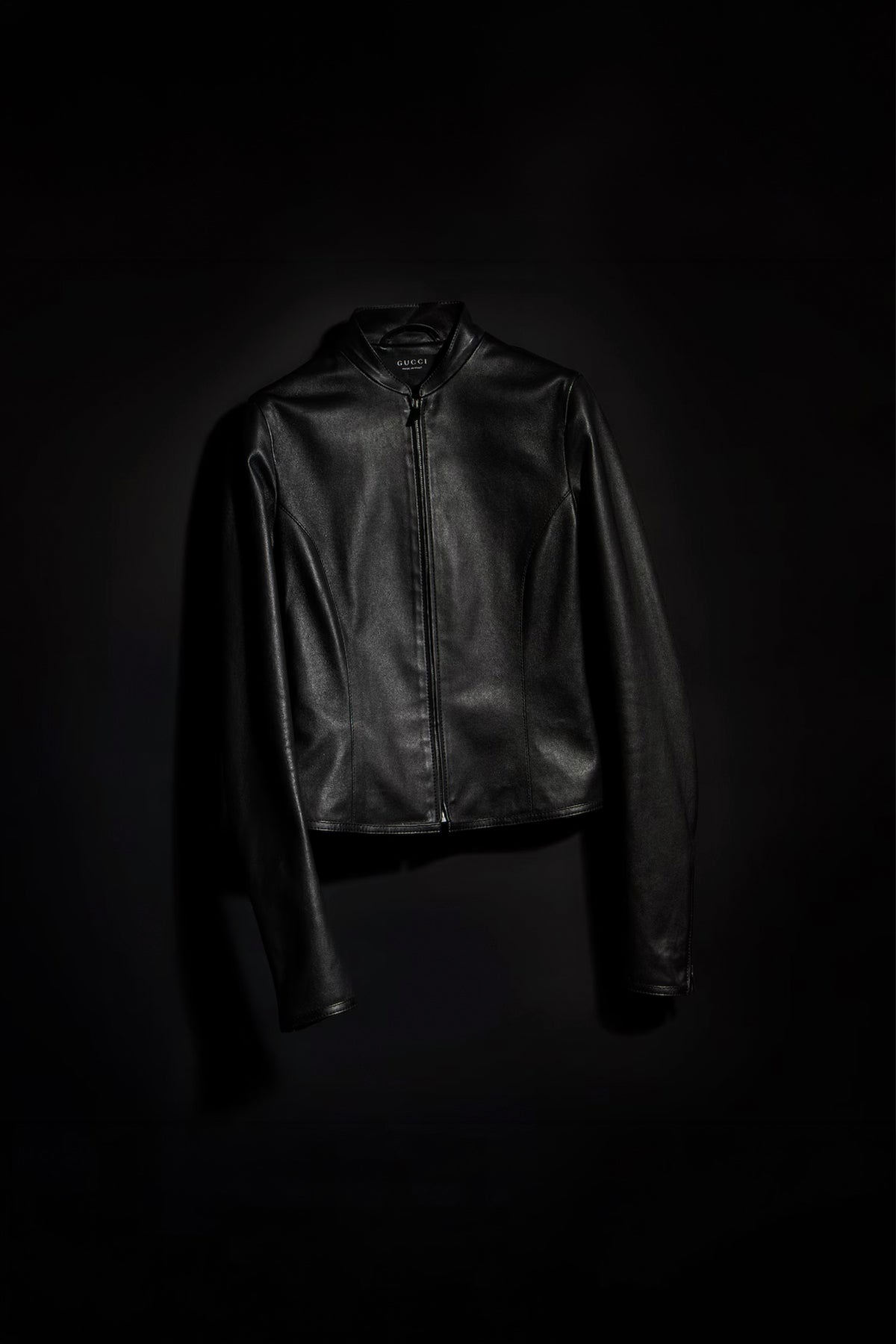 GUCCI | Light stretch leather zip jacket