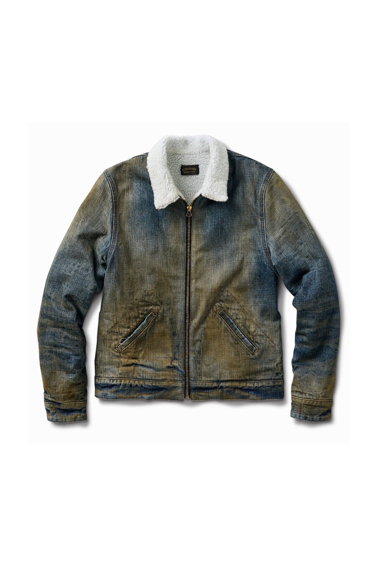 Schaeffer's Garment Hotel | The Destroyed Shearling Center Zip Denim Jacket
