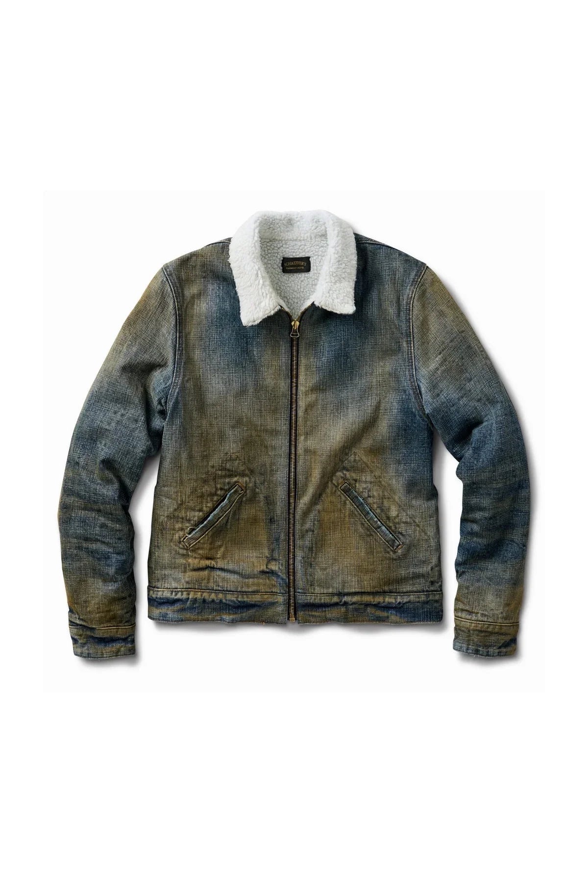 Schaeffer's Garment Hotel | The Destroyed Shearling Center Zip Denim Jacket