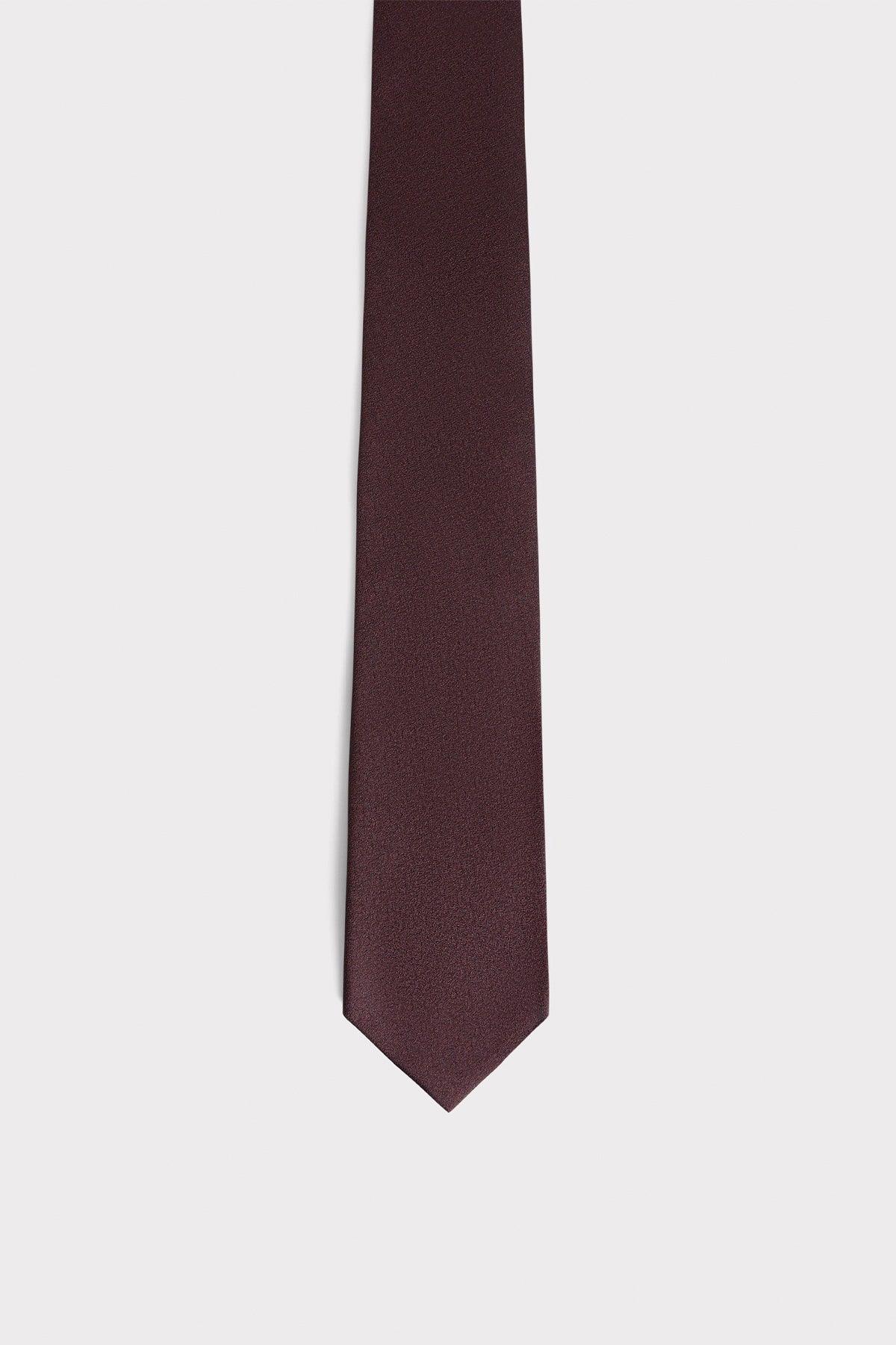 HUSBANDS | Tie In Burgundy Silk Sable