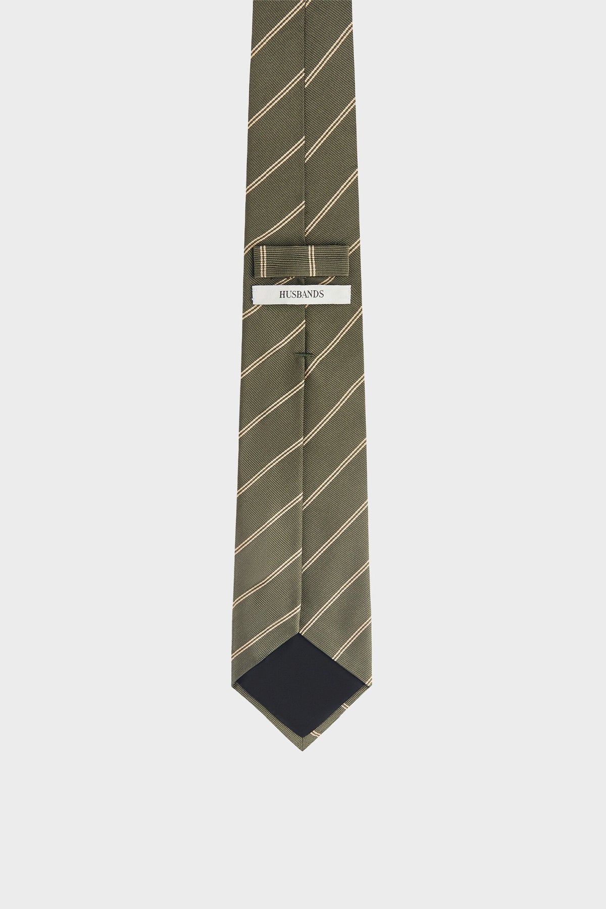 HUSBANDS | Tie In Military Silk Jacquard With Gold Stripes