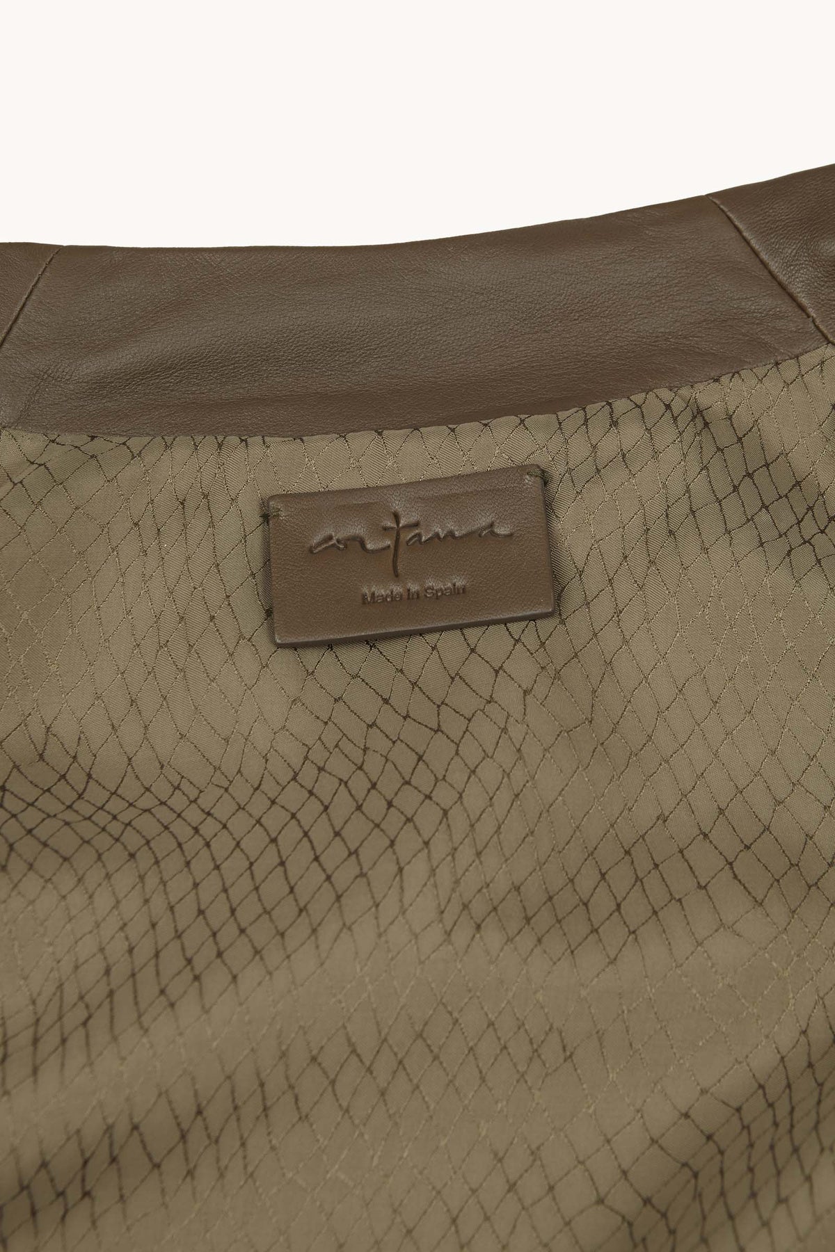 Cortana | Lira Leather, Khaki Leather Coat