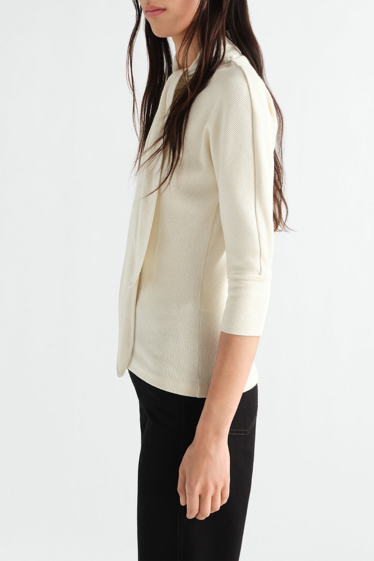 Lemaire | Ascot T-Shirt In Linen And Cotton Ribbed Jersey