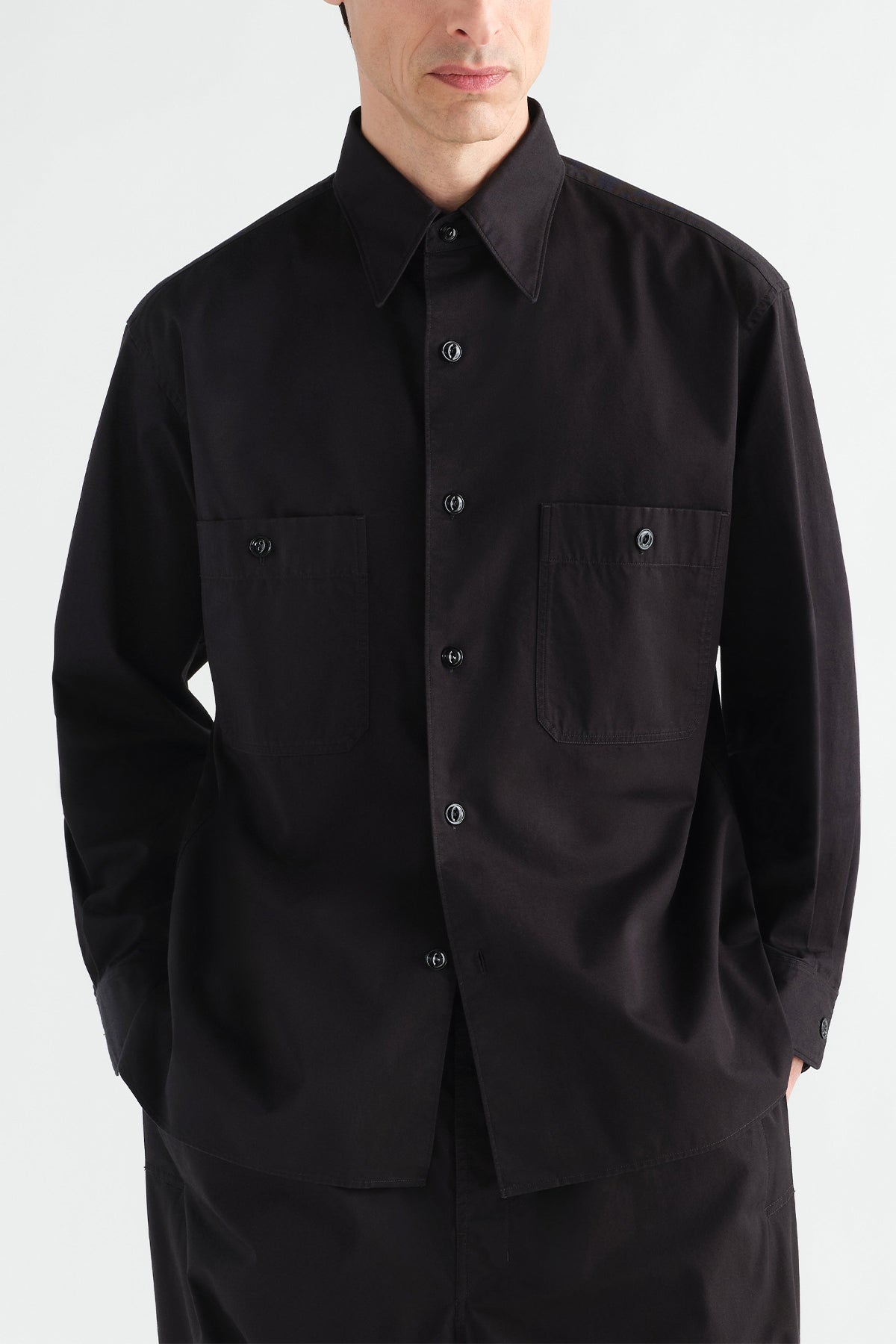 Lemaire | Two-Pocket Shirt in Light Cotton Twill