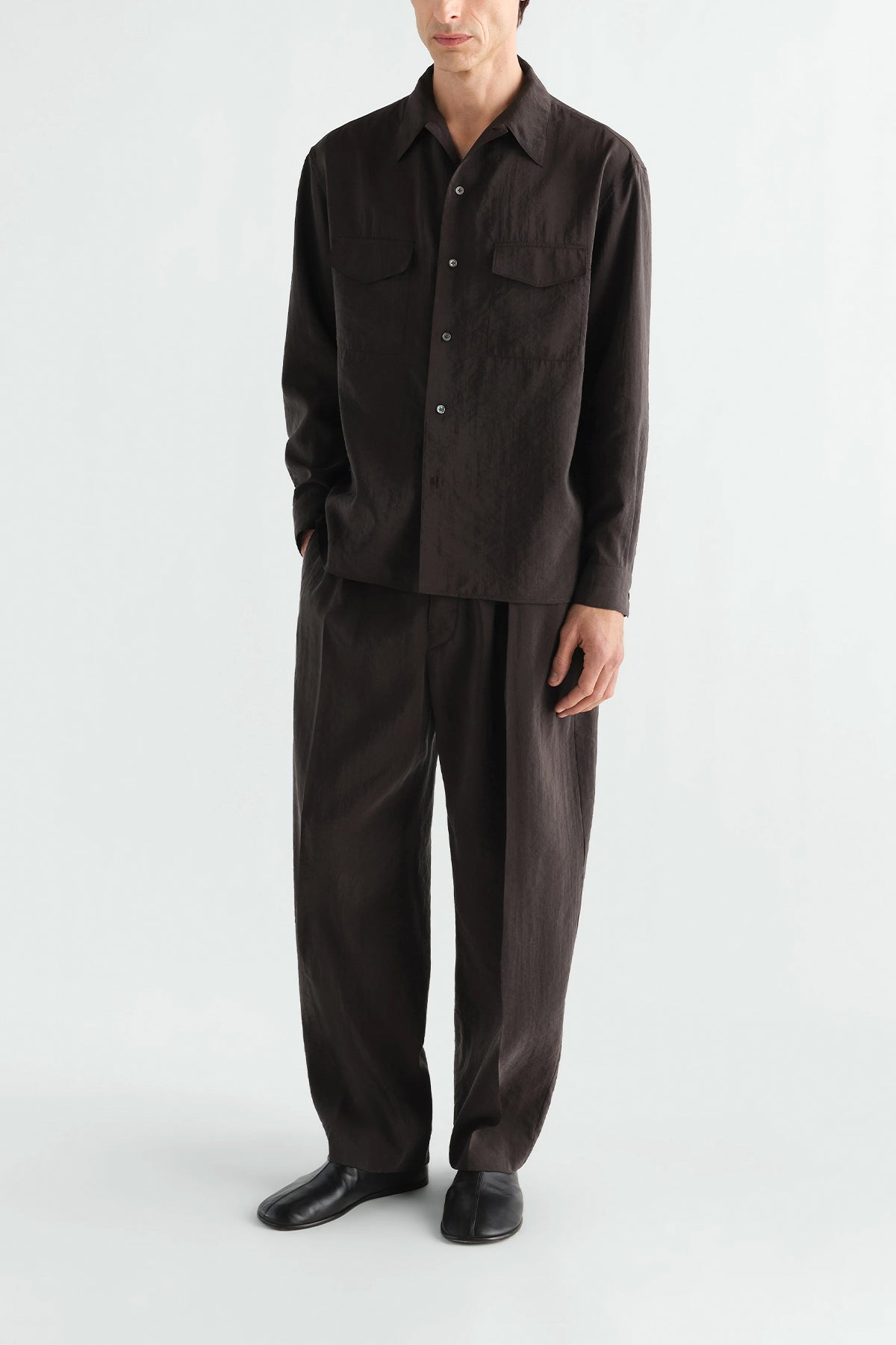 Lemaire | Belted Relaxed Pants in Dry Silk