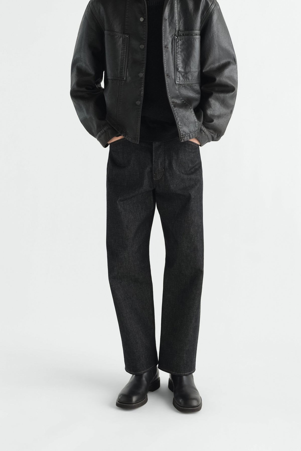 Lemaire | Workwear Overshirt in Coated Denim