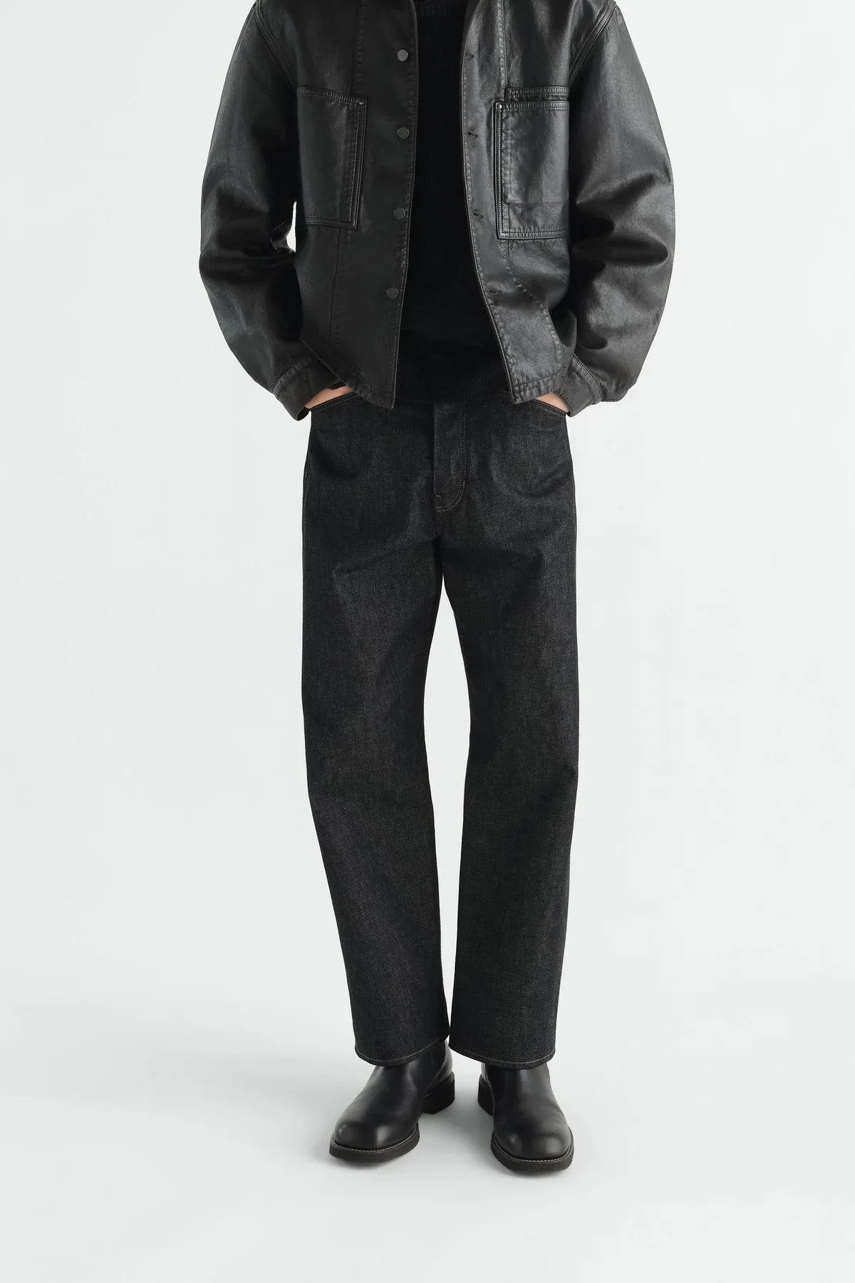 Lemaire | Workwear Overshirt in Coated Denim