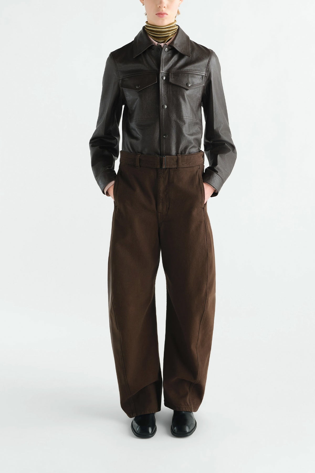 Lemaire | Twisted Belted Pants in Dyed Heavy Broken Twill